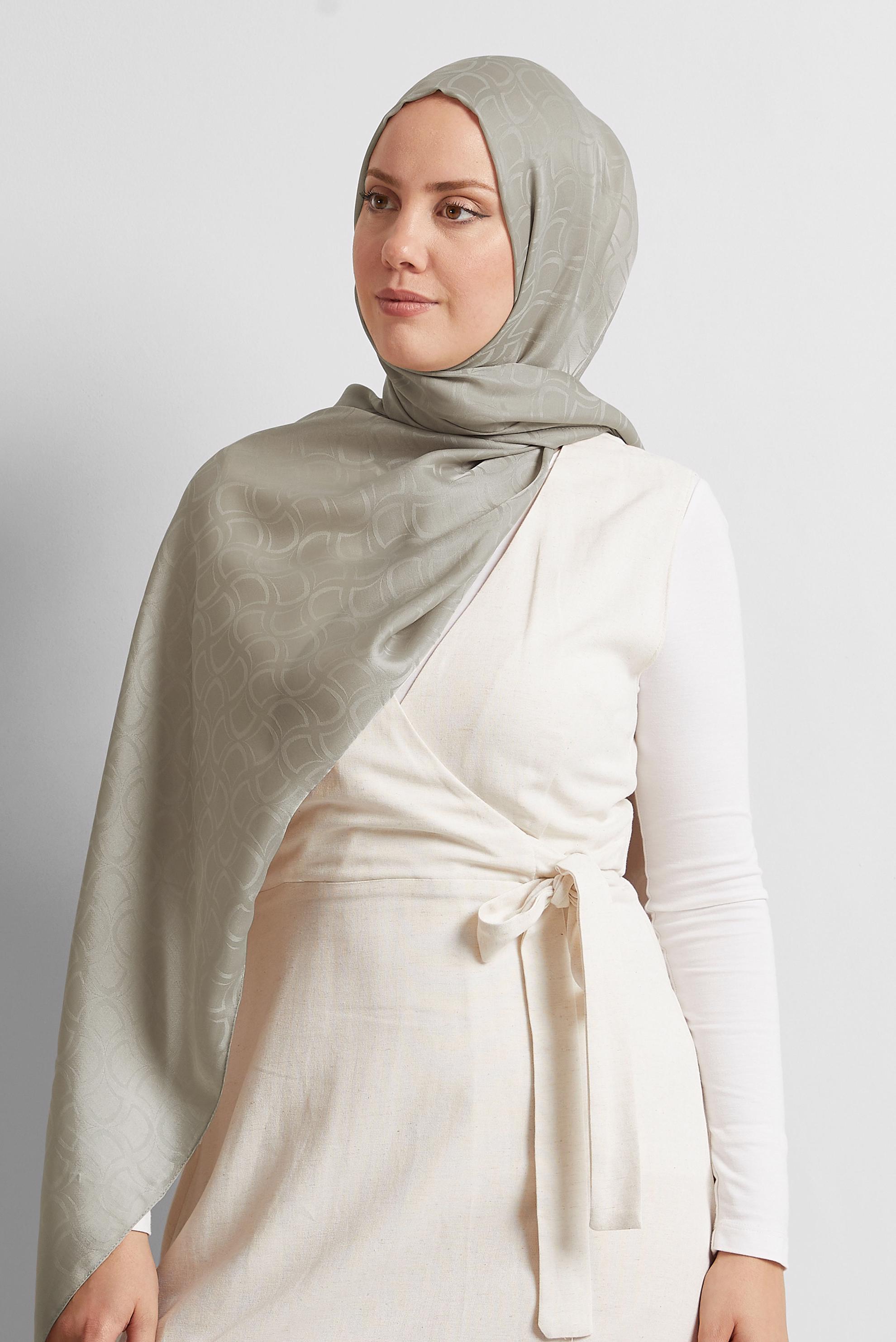 Vêtements hijab BEIGE CHÂLE JACQUARD ALVINA 8572