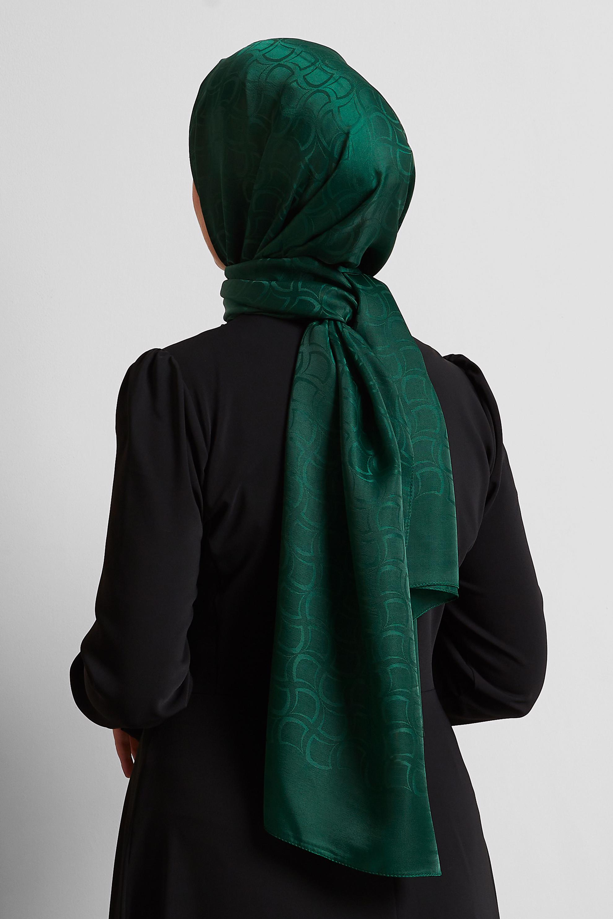 Vêtements hijab VERT CHÂLE JACQUARD ALVINA 8572