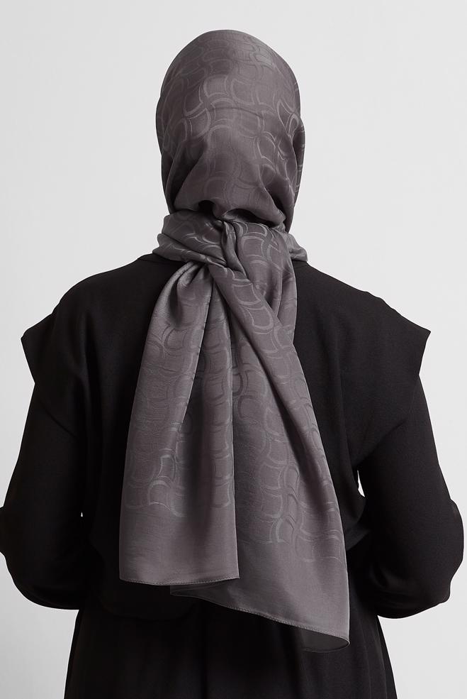 Vêtements hijab PRUNE CHÂLE JACQUARD ALVINA 8572 - ALVİNA