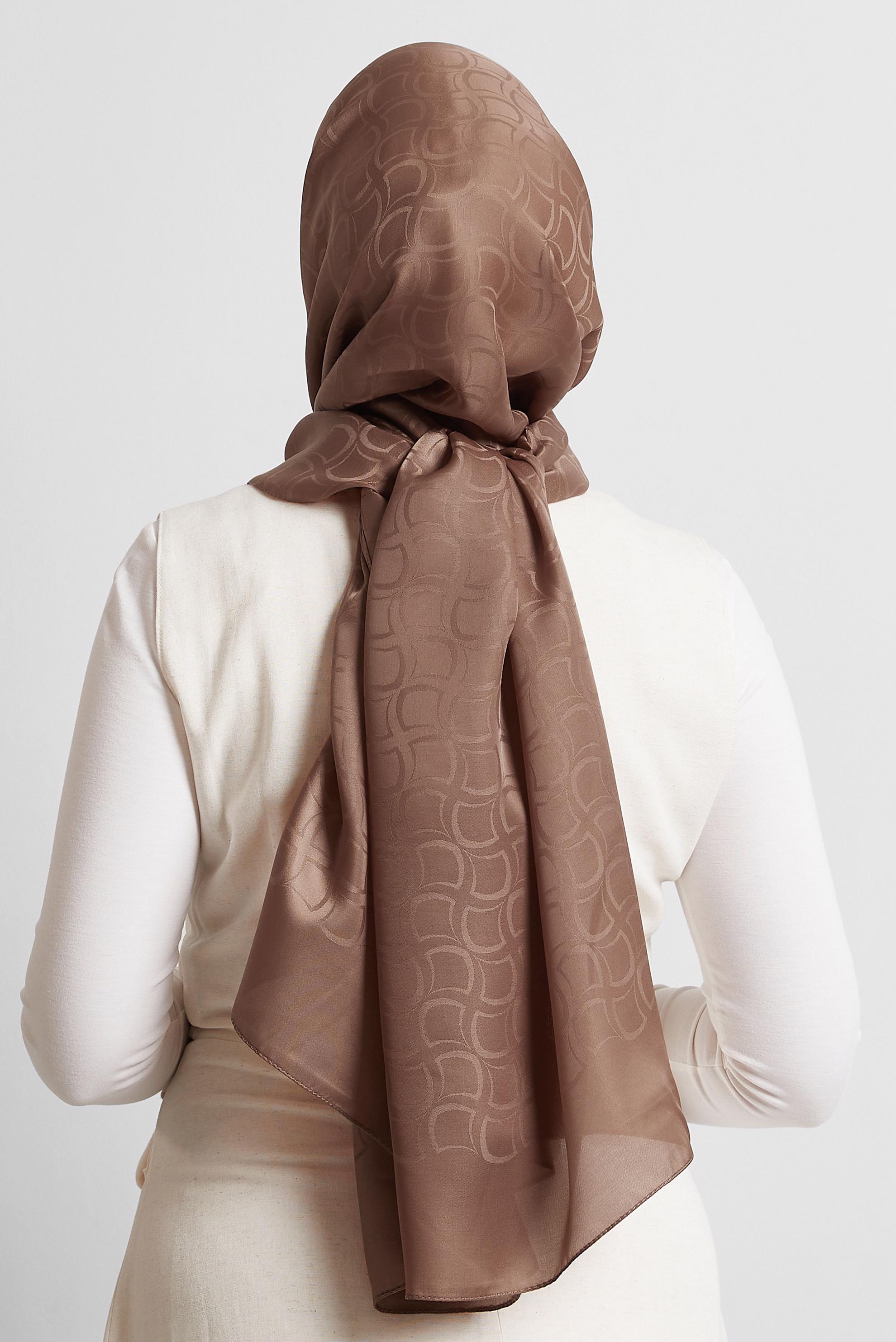 Tesettür giyim PEMBE ALVİNA JAKARLI VUAL ŞAL 8572