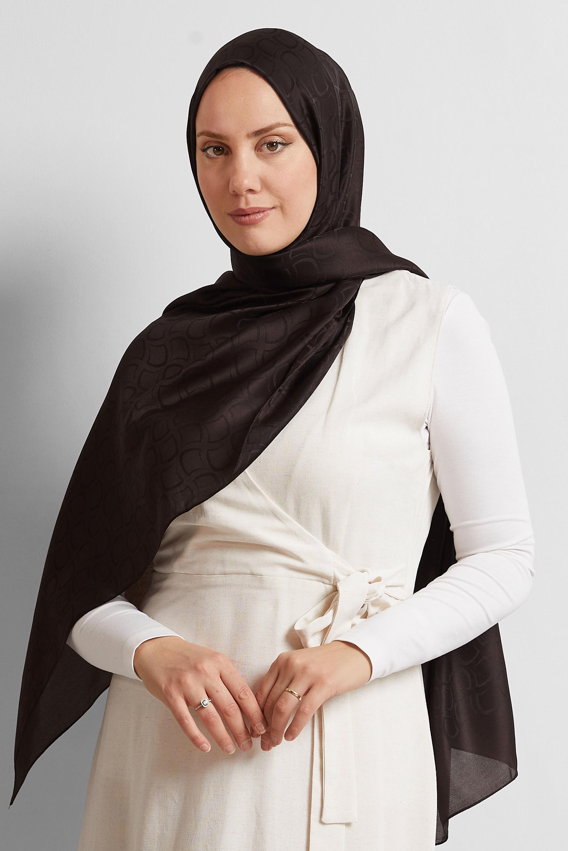 Vêtements hijab BRUN CHÂLE JACQUARD ALVINA 8572