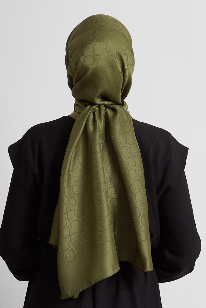 Vêtements hijab VERT CHÂLE JACQUARD ALVINA 8572 - ALVİNA