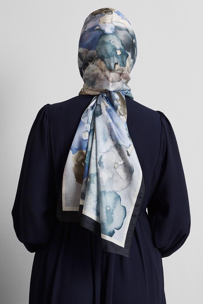 Hijab clothing BLACK ALVINA PATTERNED SHAWL 8573 - ALVİNA