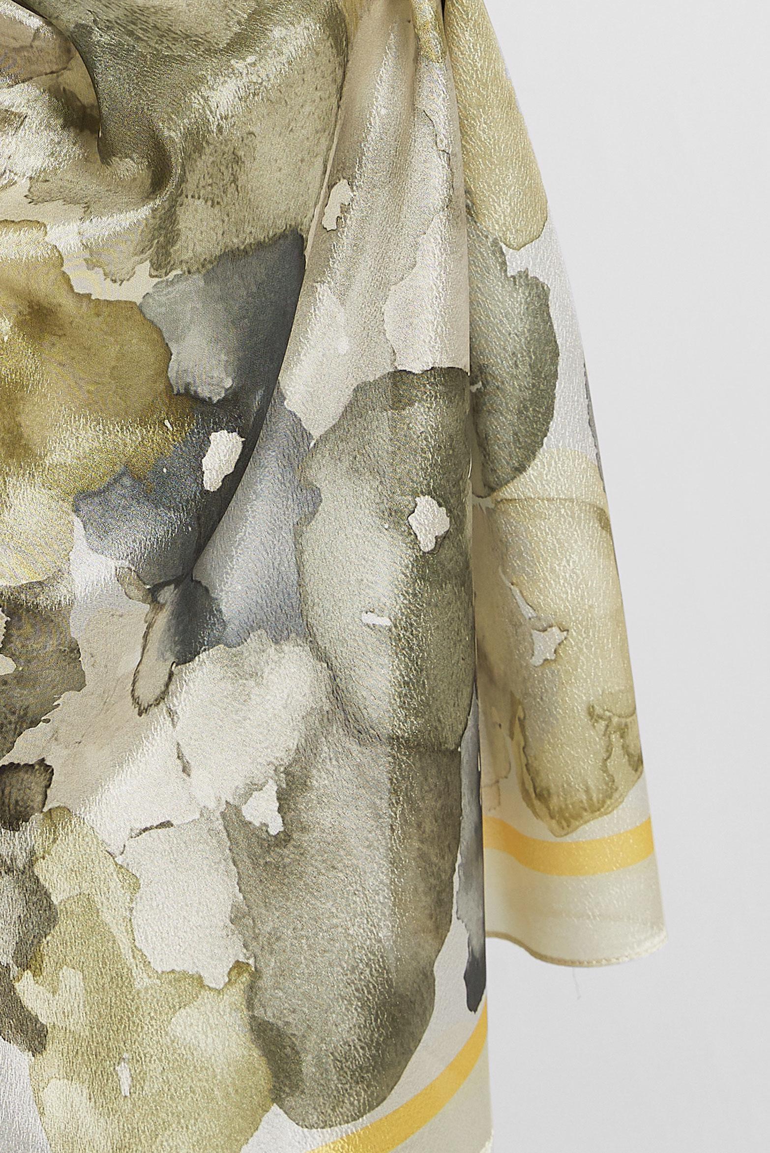 Tesettür giyim BEJ ALVİNA DESENLİ VUAL ŞAL 8573