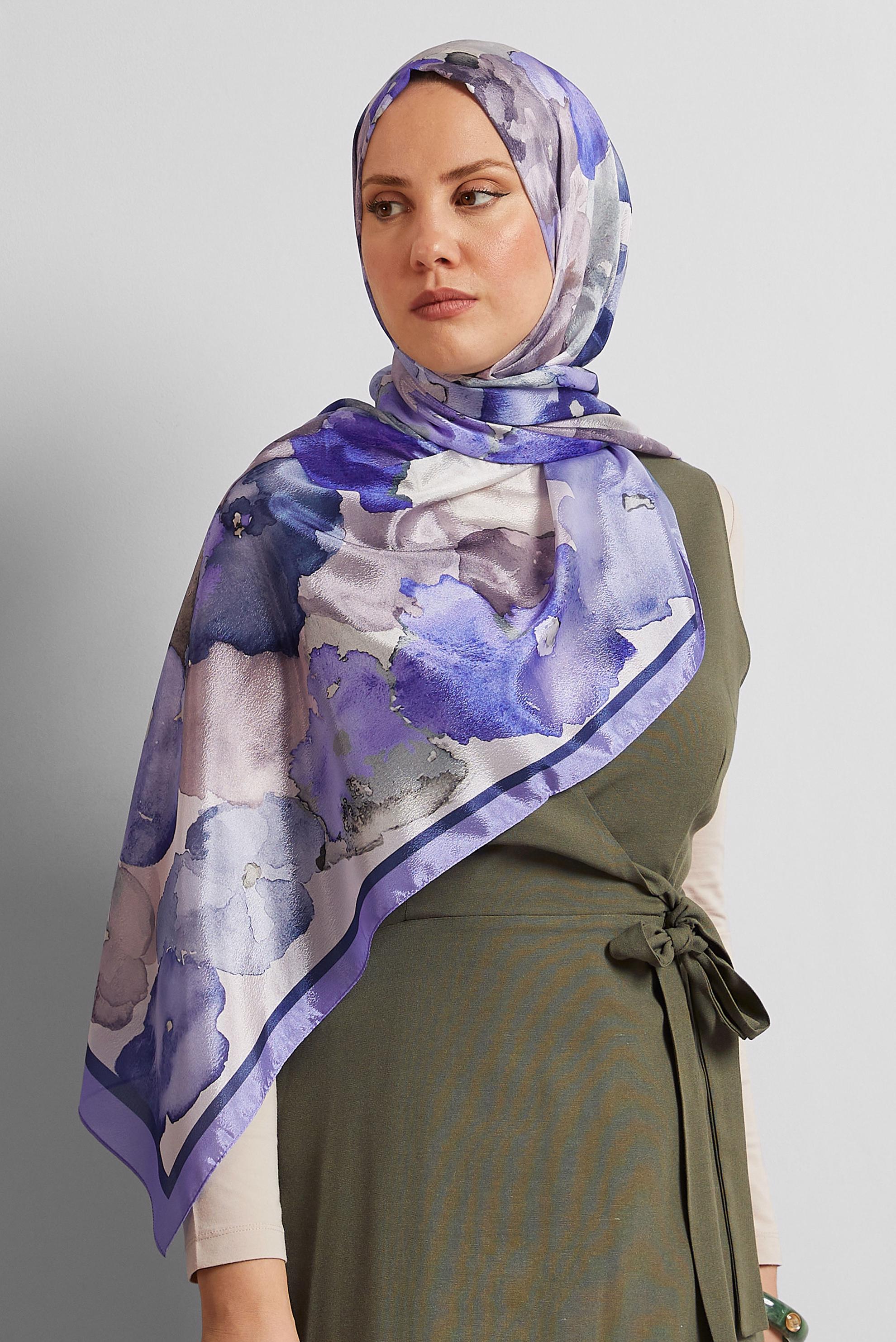 Hijab clothing PURPLE ALVINA PATTERNED SHAWL 8573