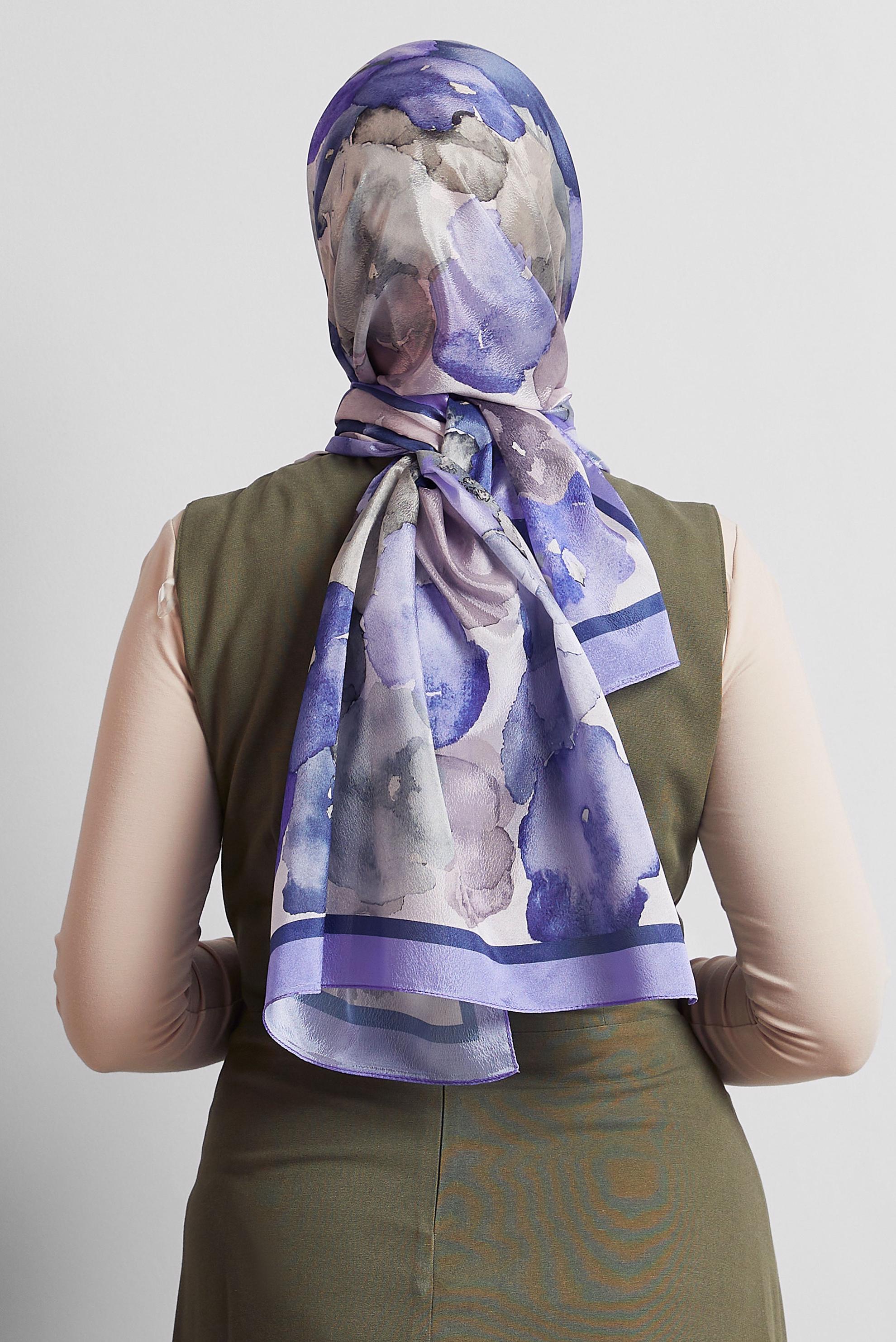 Hijab clothing PURPLE ALVINA PATTERNED SHAWL 8573