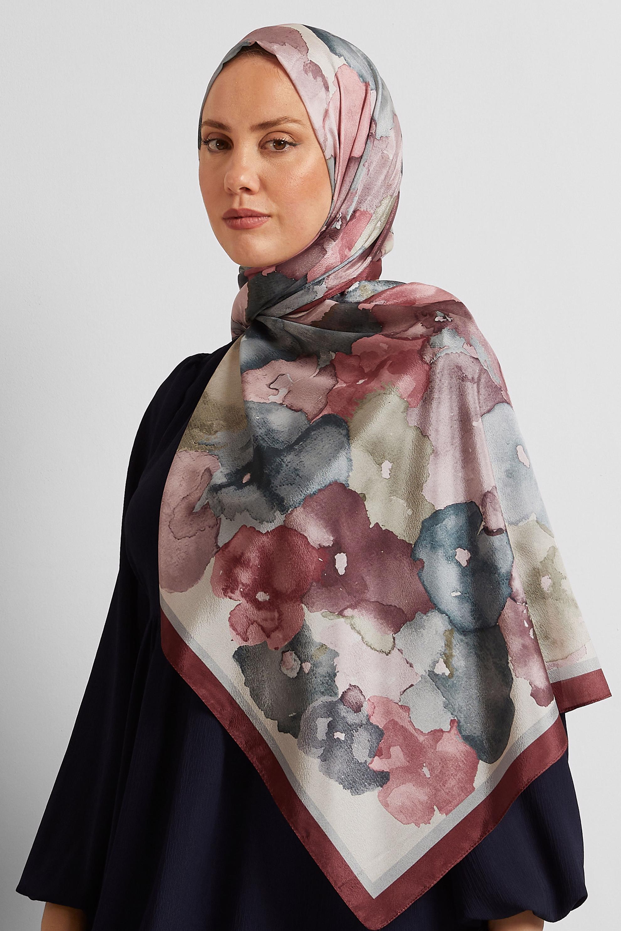 Hijab clothing CLARET RED ALVINA PATTERNED SHAWL 8573