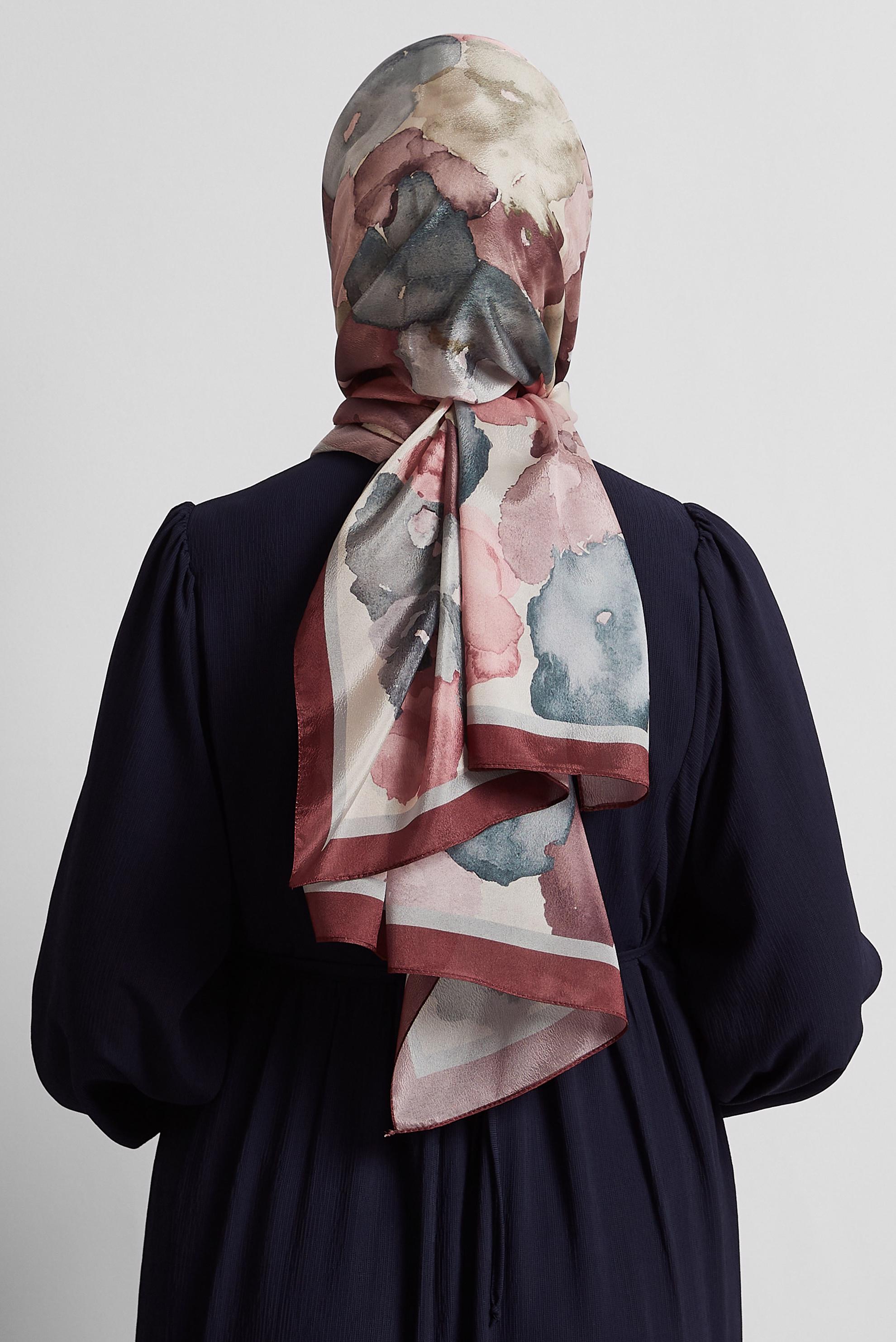 Hijab clothing CLARET RED ALVINA PATTERNED SHAWL 8573