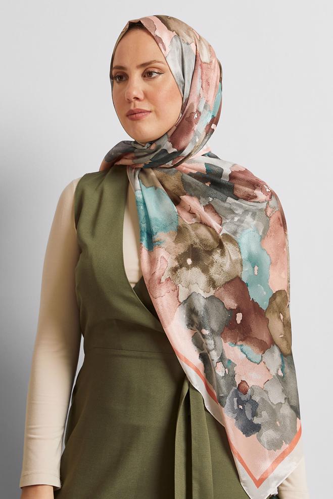 Hijab clothing ECRU ALVINA PATTERNED SHAWL 8573 - ALVİNA