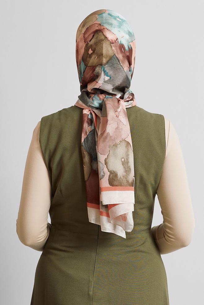 Hijab clothing ECRU ALVINA PATTERNED SHAWL 8573 - ALVİNA