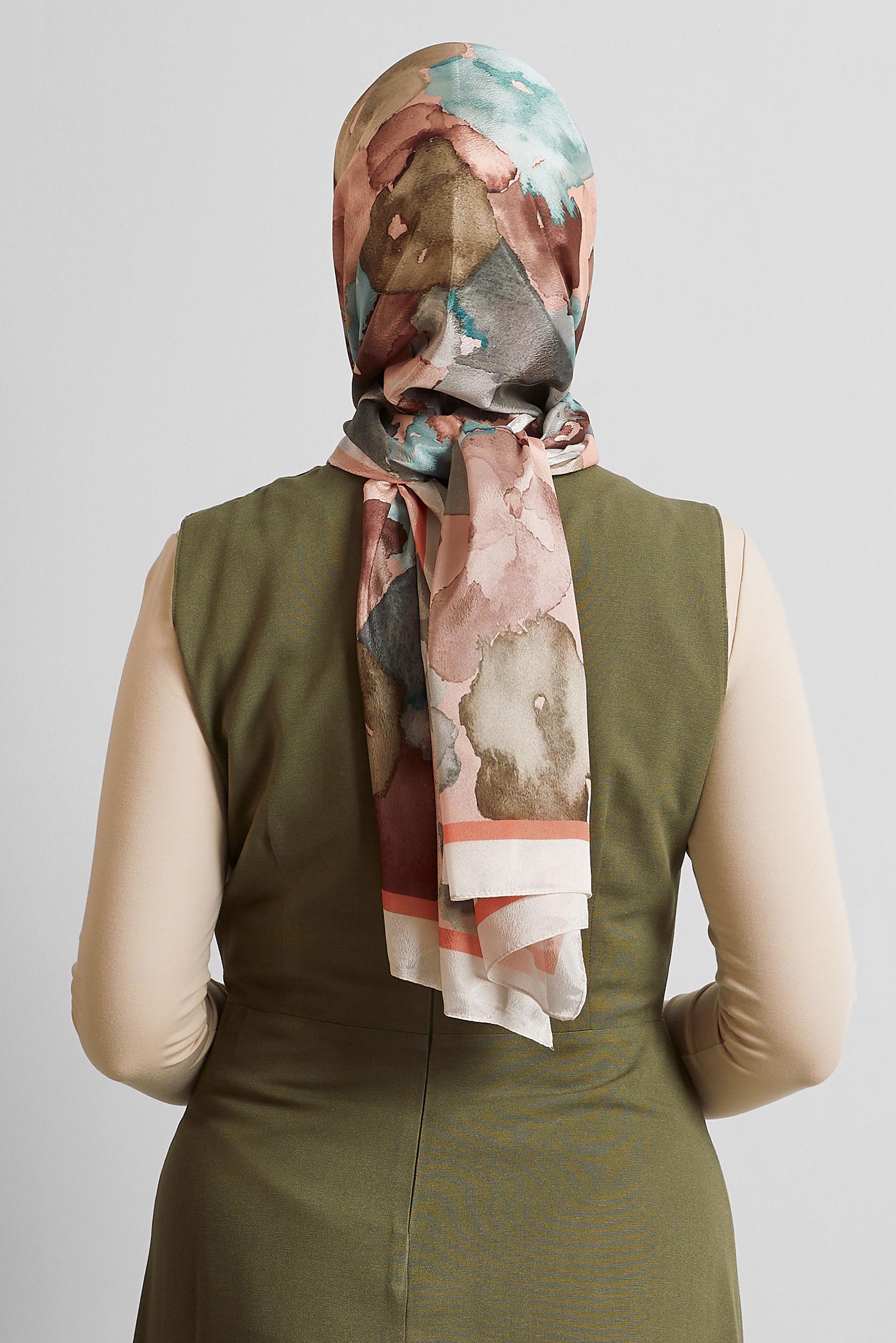 Hijab clothing ECRU ALVINA PATTERNED SHAWL 8573