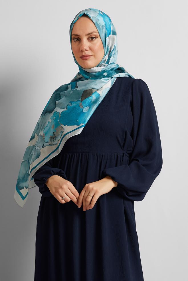 Hijab clothing SILVER ALVINA PATTERNED SHAWL 8573 - ALVİNA