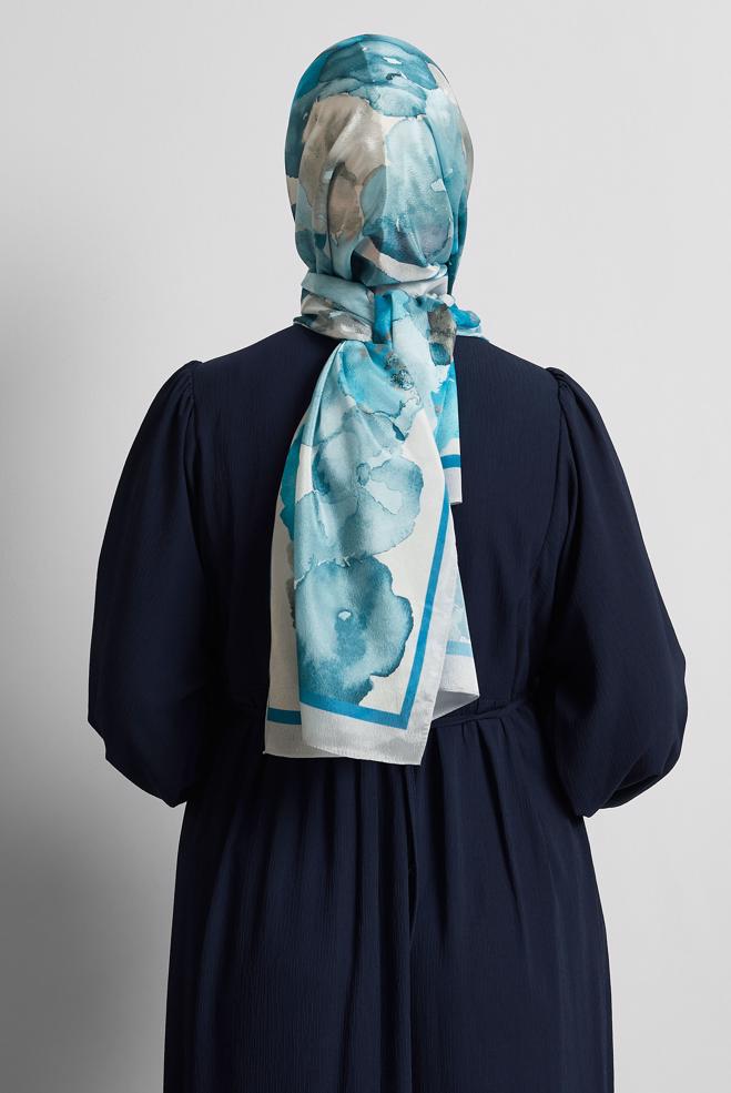 Hijab clothing SILVER ALVINA PATTERNED SHAWL 8573 - ALVİNA