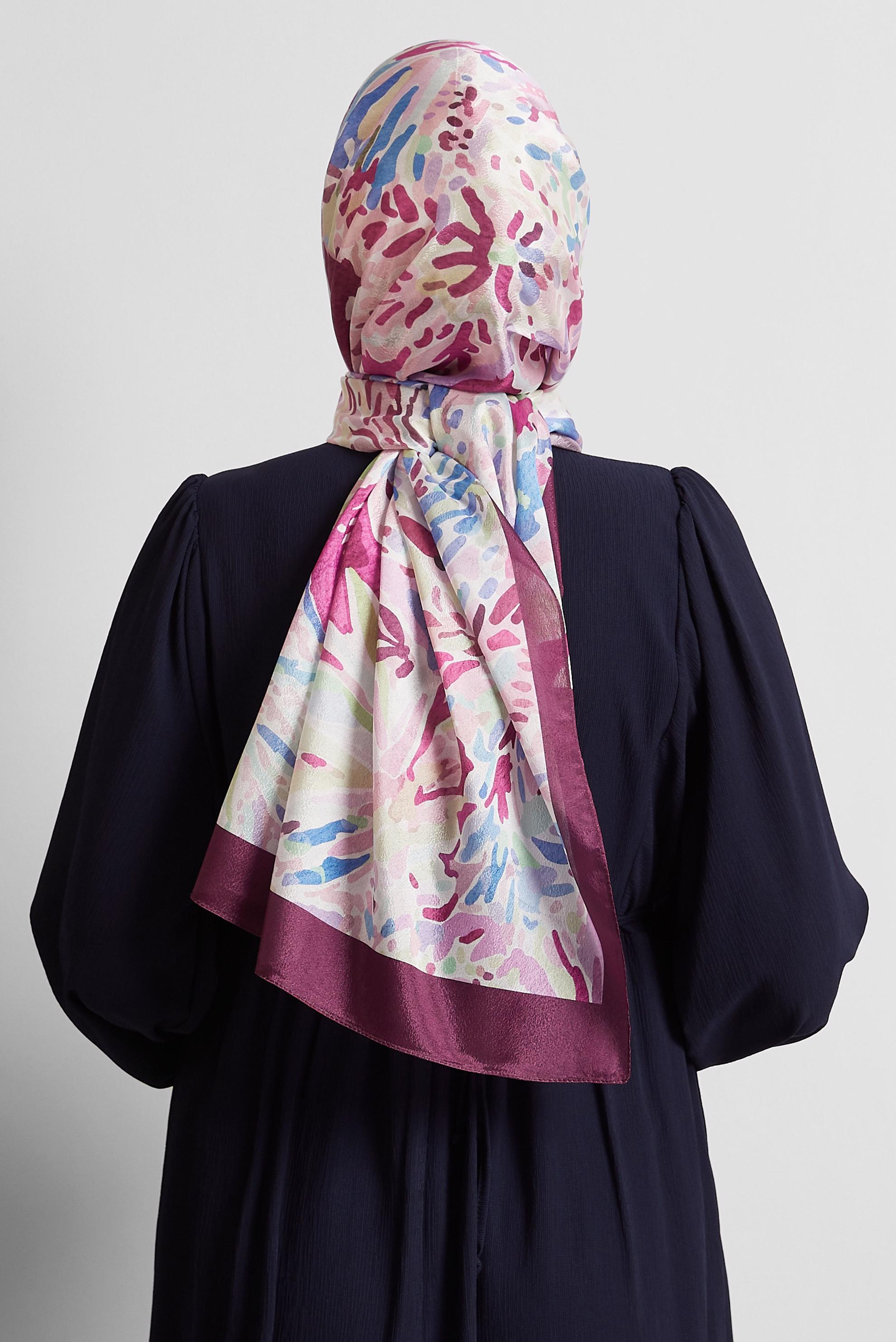 Tesettür giyim MÜRDÜM ALVİNA DESENLİ ŞAL 8574