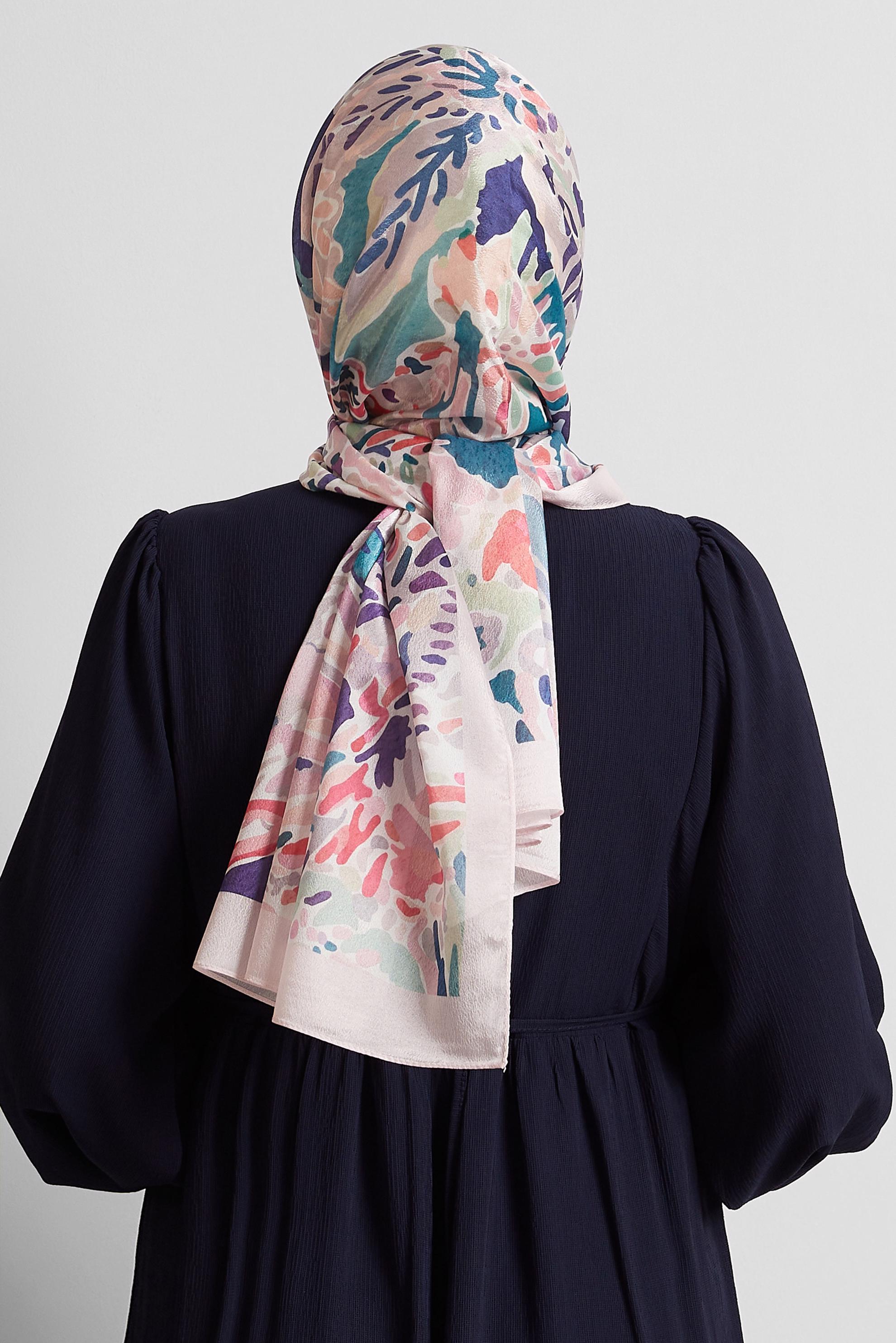 Tesettür giyim PUDRA ALVİNA DESENLİ ŞAL 8574