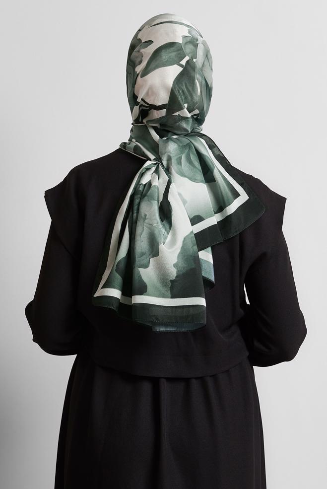 Hijab clothing BLACK ALVINA PATTERNED SHAWL 8575 - ALVİNA