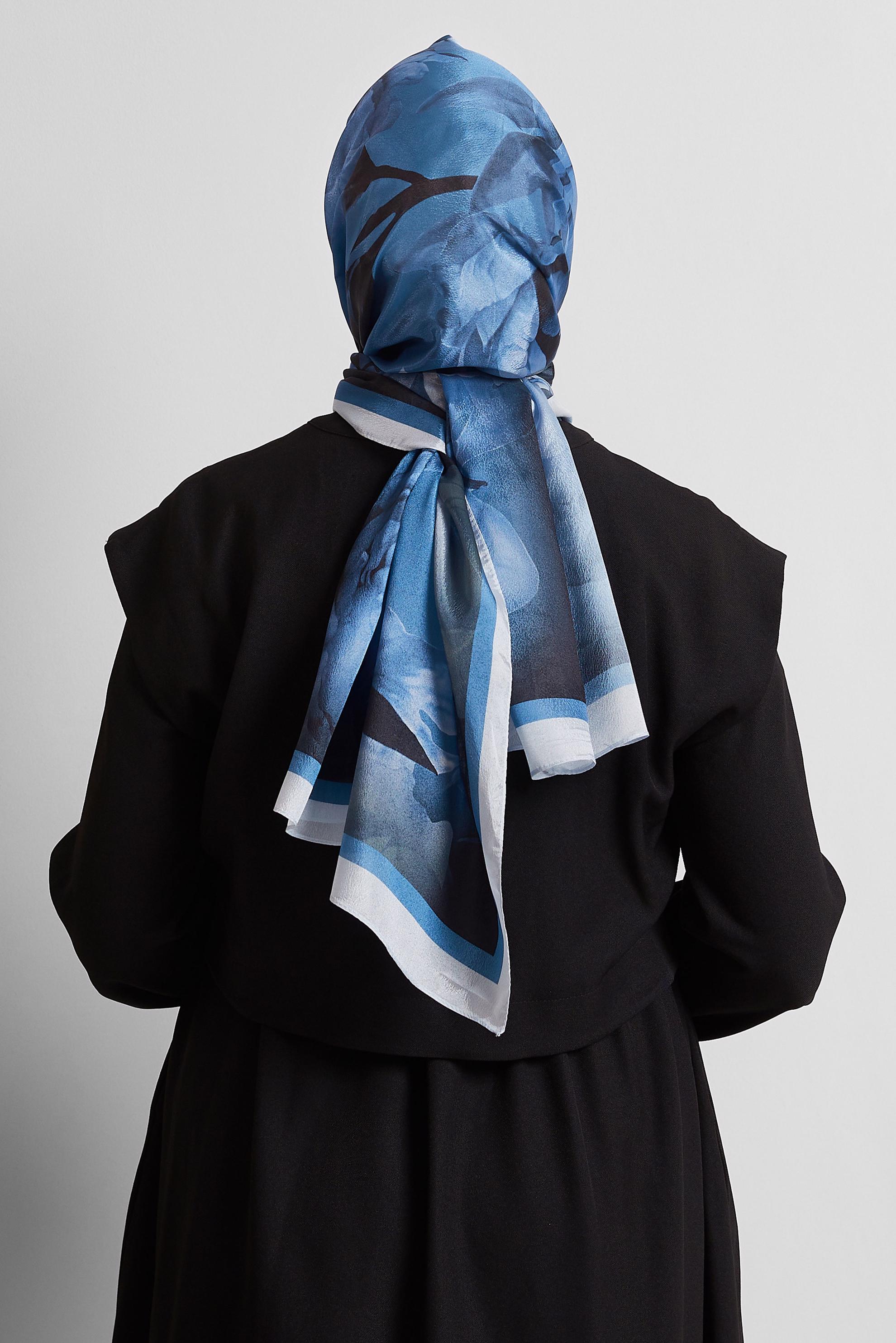 Hijab clothing BLUE ALVINA PATTERNED SHAWL 8575