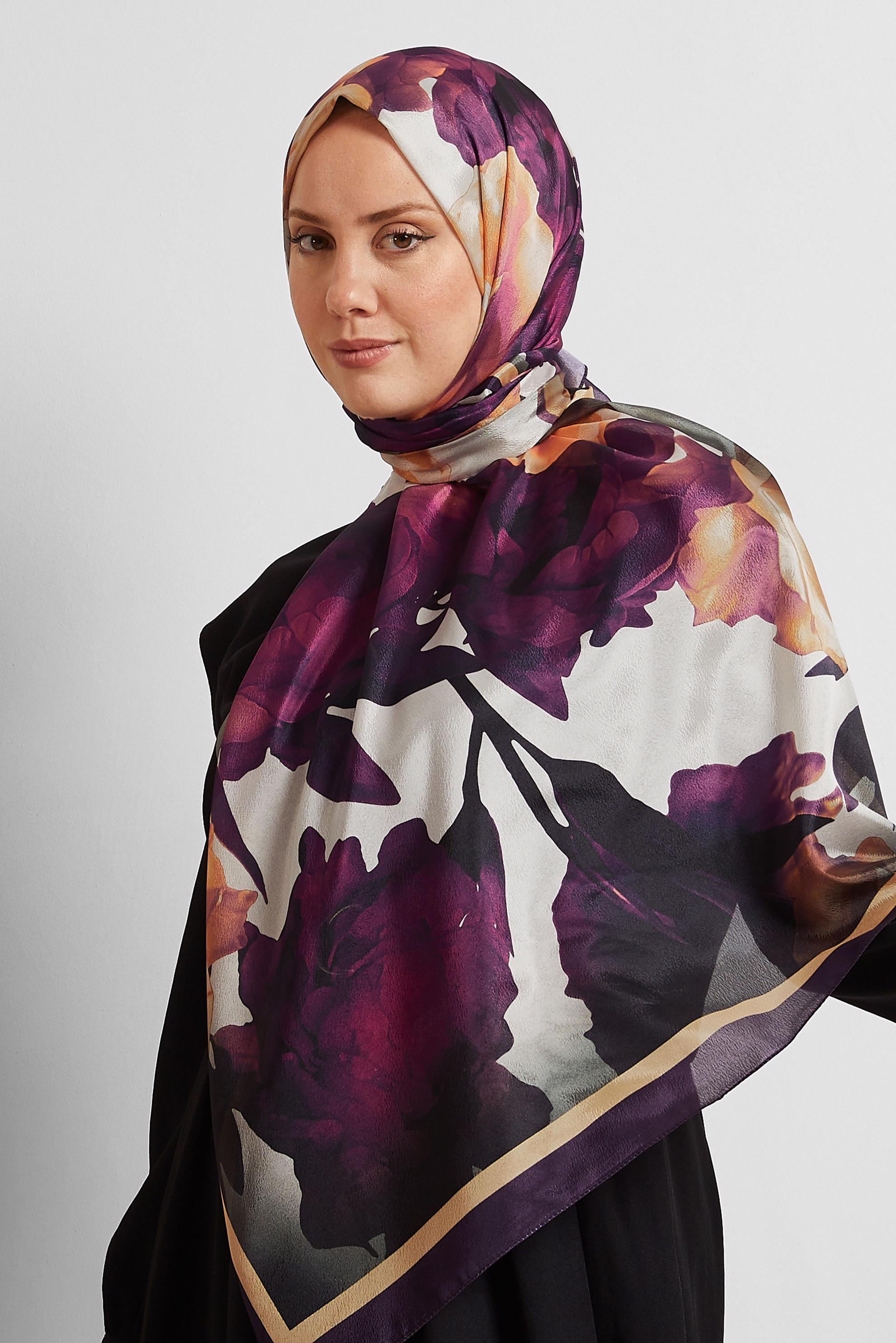 Hijab clothing ORANGE ALVINA PATTERNED SHAWL 8575