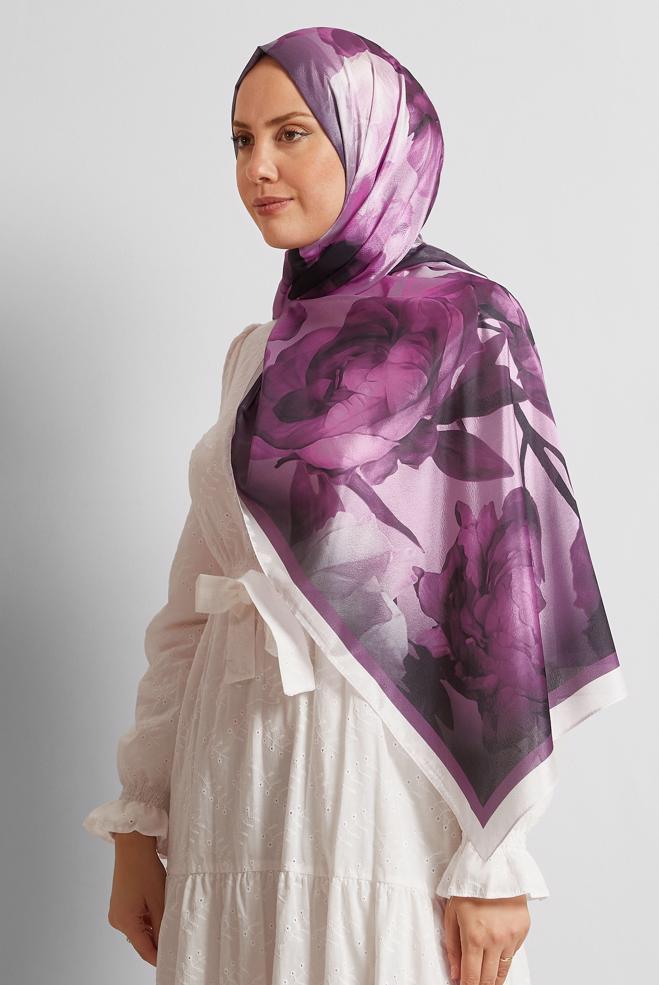 Hijab clothing ECRU ALVINA PATTERNED SHAWL 8575 - ALVİNA