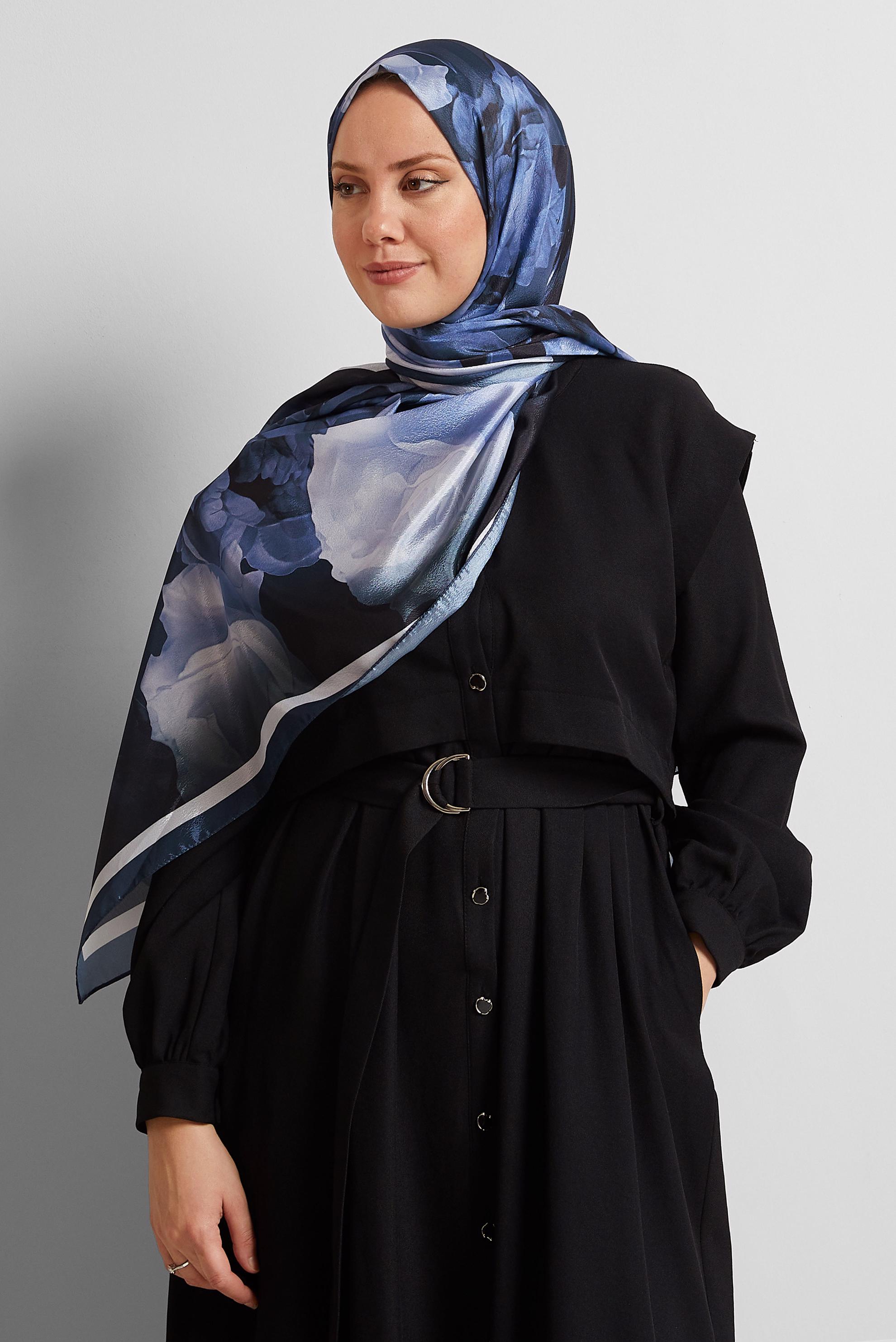 Hijab clothing NAVY BLUE ALVINA PATTERNED SHAWL 8575