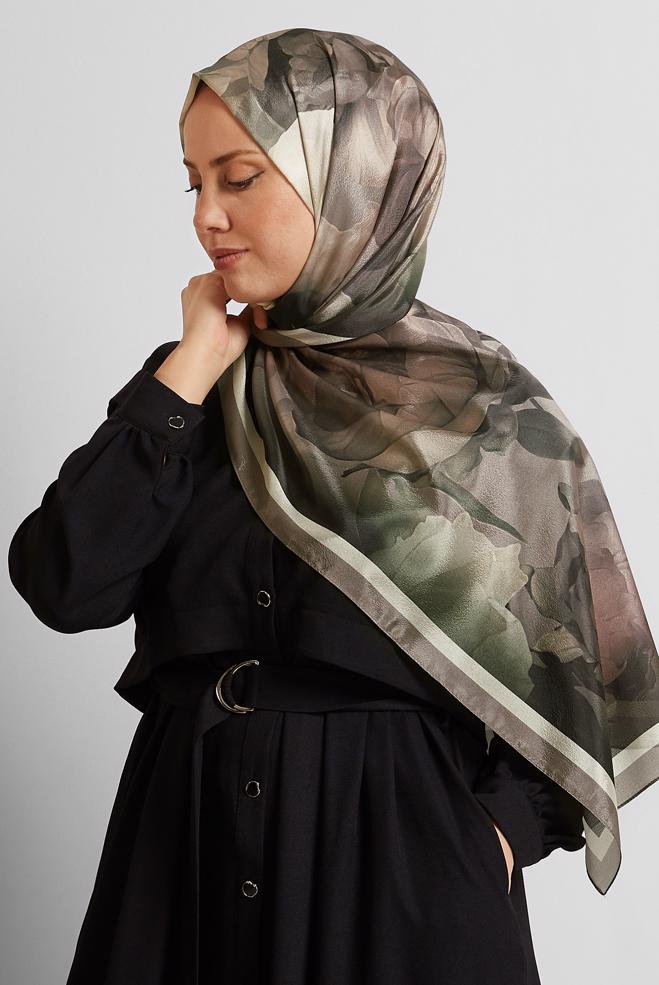 Hijab clothing MINK ALVINA PATTERNED SHAWL 8575 - ALVİNA