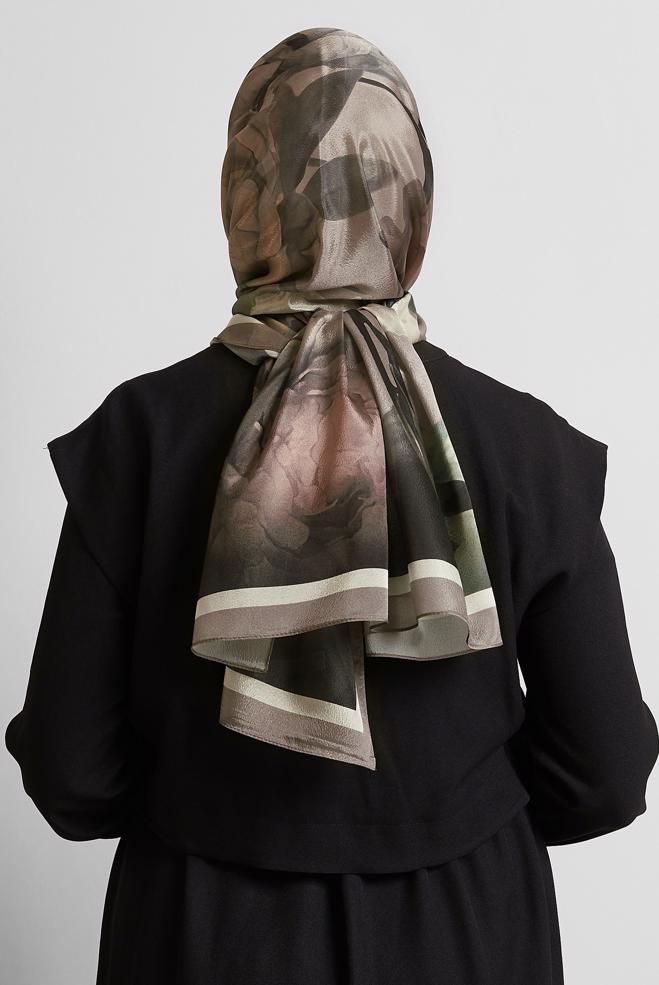 Hijab clothing MINK ALVINA PATTERNED SHAWL 8575 - ALVİNA