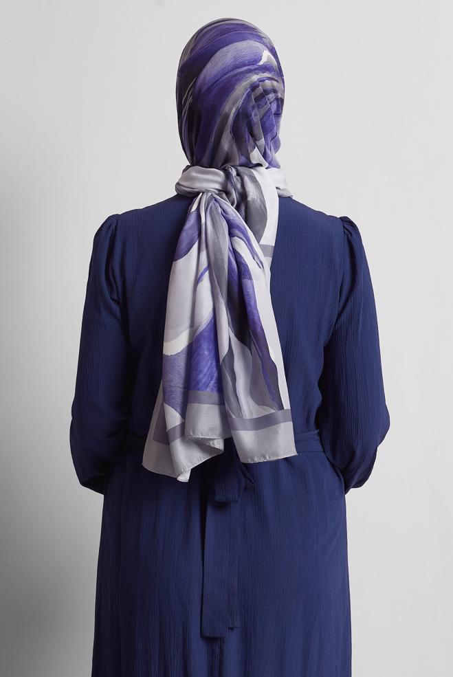 Hijab clothing GREY ALVINA PATTERNED SHAWL 8577 - ALVİNA