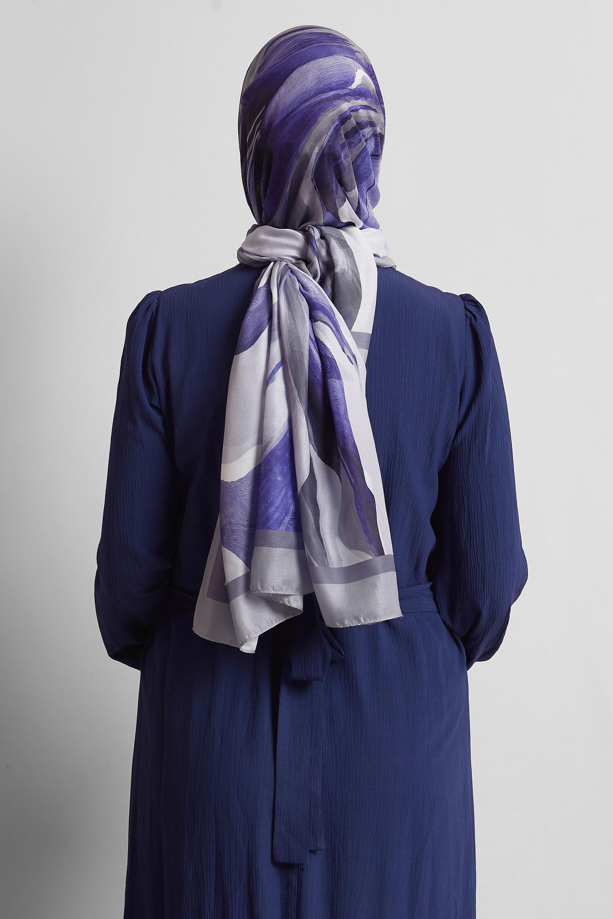 Hijab clothing GREY ALVINA PATTERNED SHAWL 8577