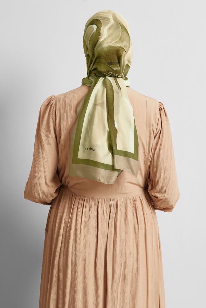Hijab clothing BEIGE ALVINA PATTERNED SHAWL 8577 - ALVİNA