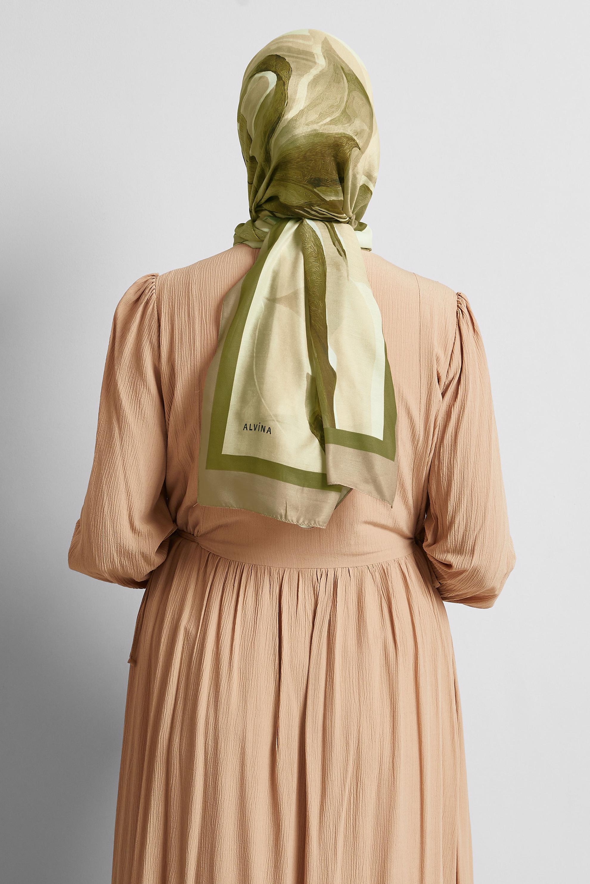 Hijab clothing BEIGE ALVINA PATTERNED SHAWL 8577