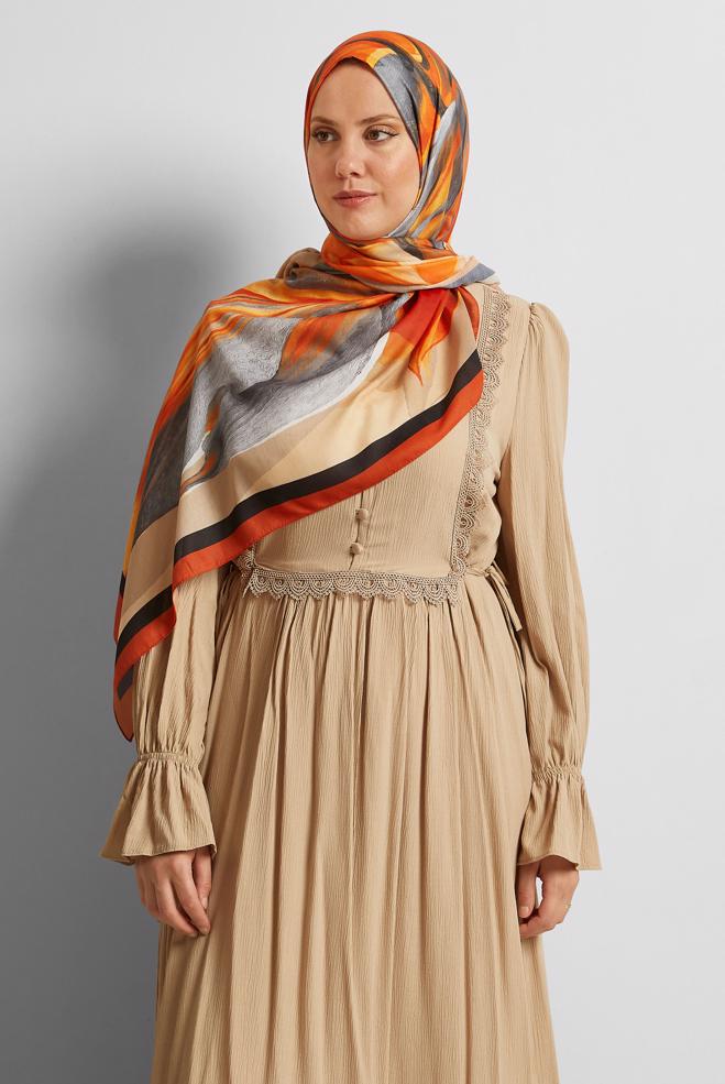 Hijab clothing TABA ALVINA PATTERNED SHAWL 8577 - ALVİNA