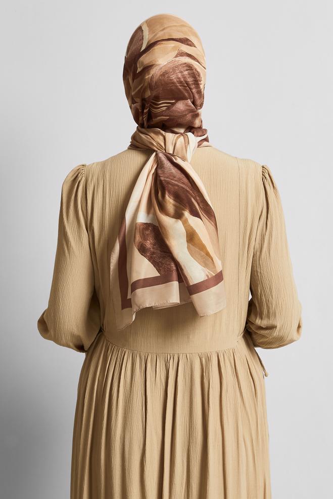 Hijab clothing POWDER ALVINA PATTERNED SHAWL 8577 - ALVİNA