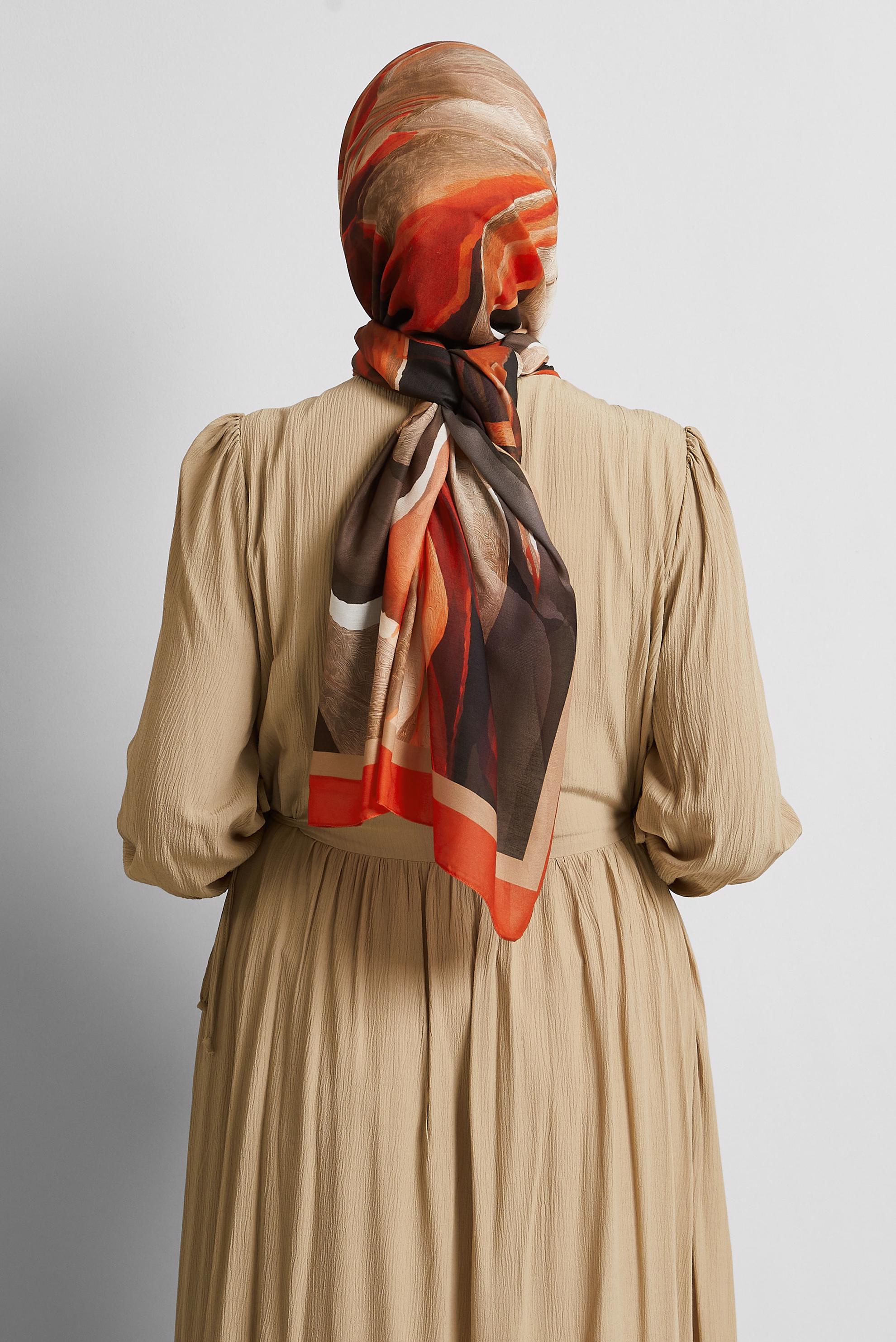 Hijab clothing MINK ALVINA PATTERNED SHAWL 8577