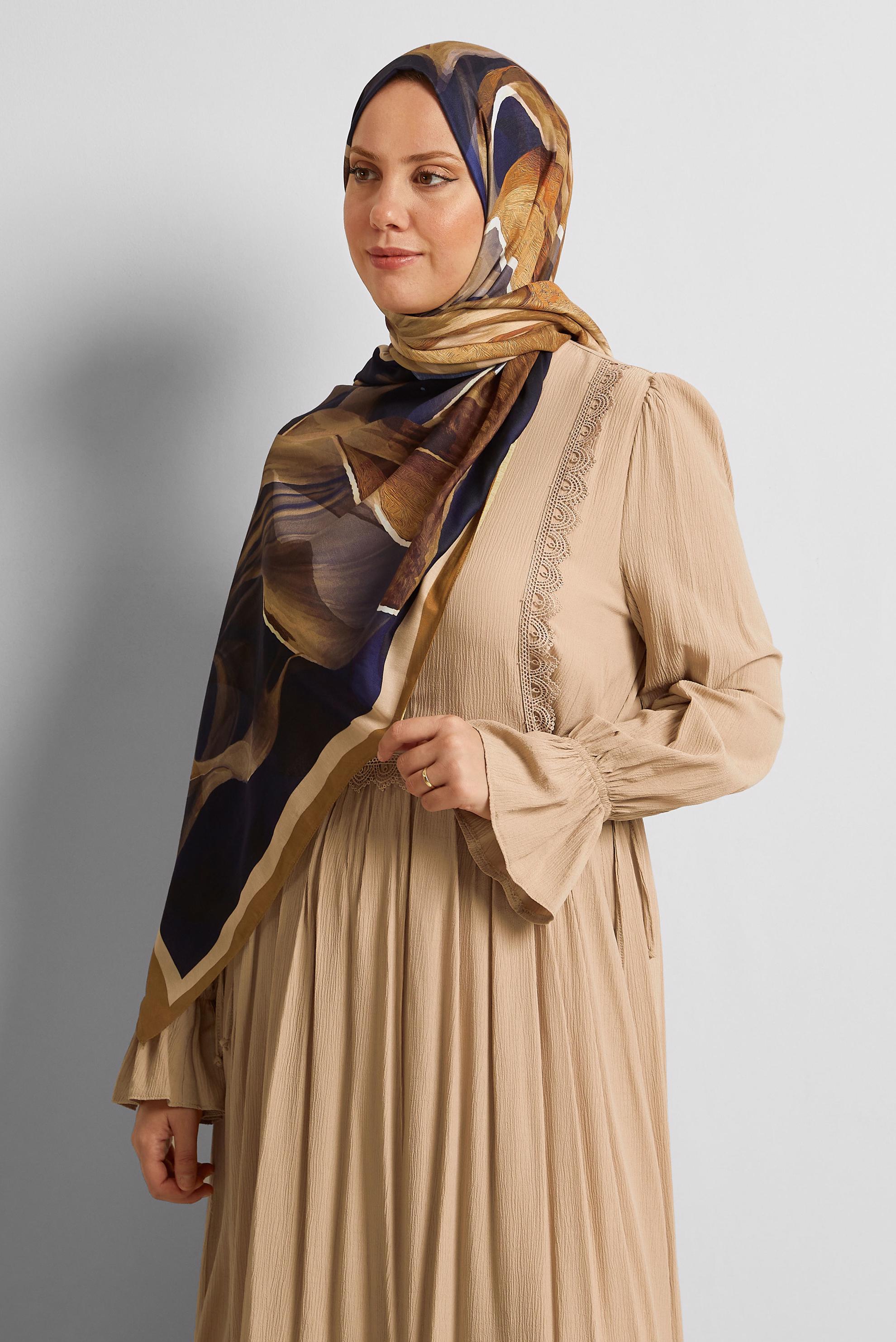 Hijab clothing GREEN ALVINA PATTERNED SHAWL 8577