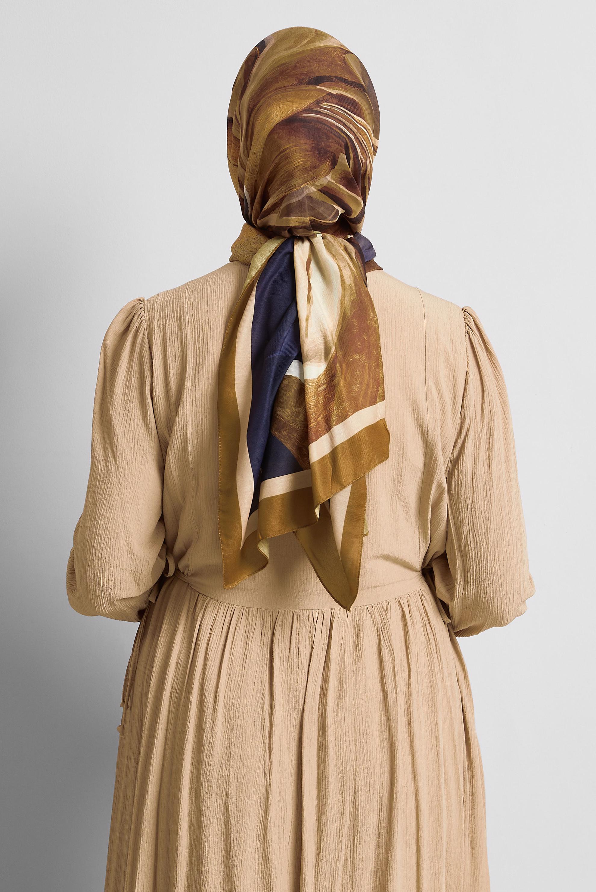 Hijab clothing GREEN ALVINA PATTERNED SHAWL 8577