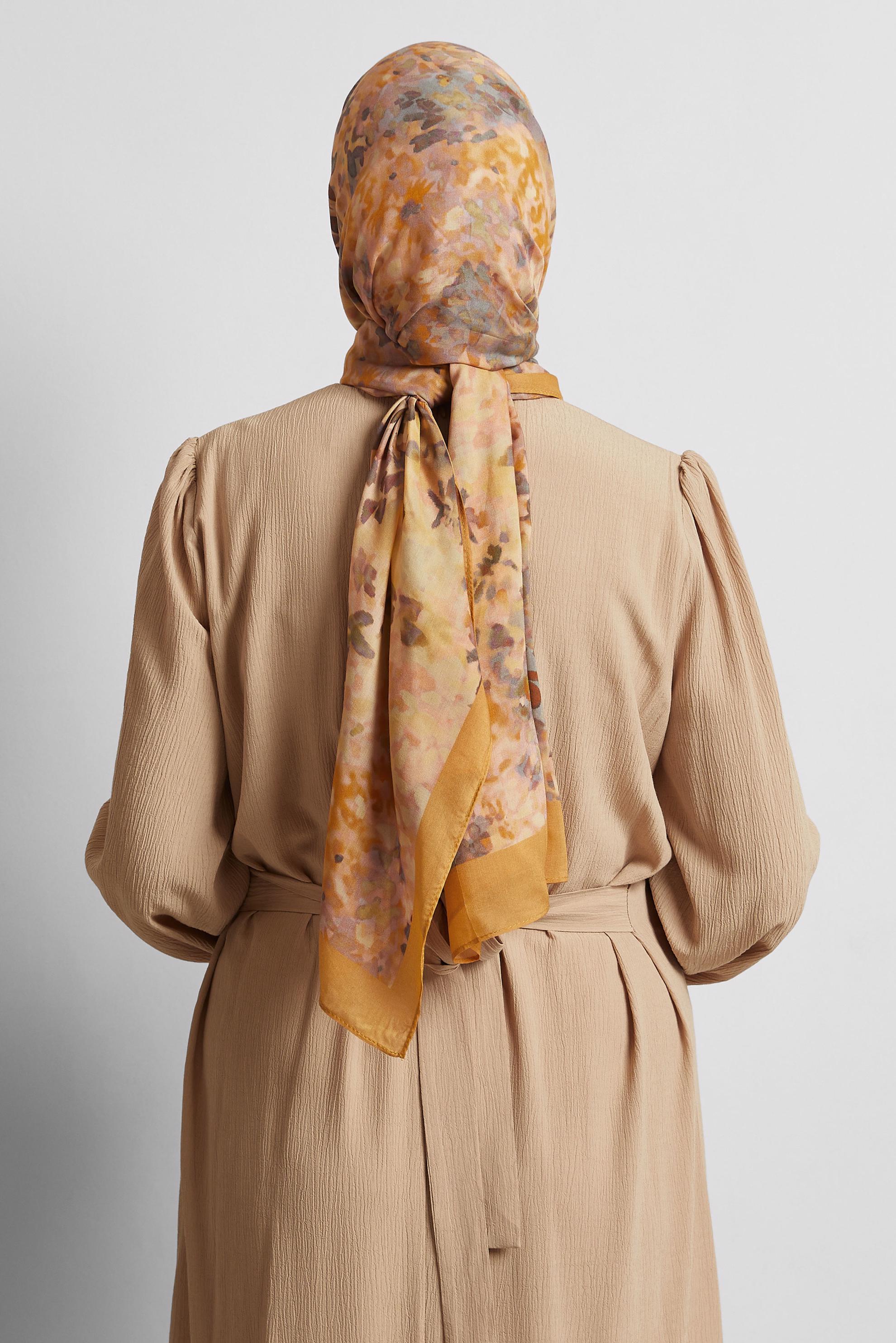 Tesettür giyim SARI ALVİNA VİSKON ŞAL 8579