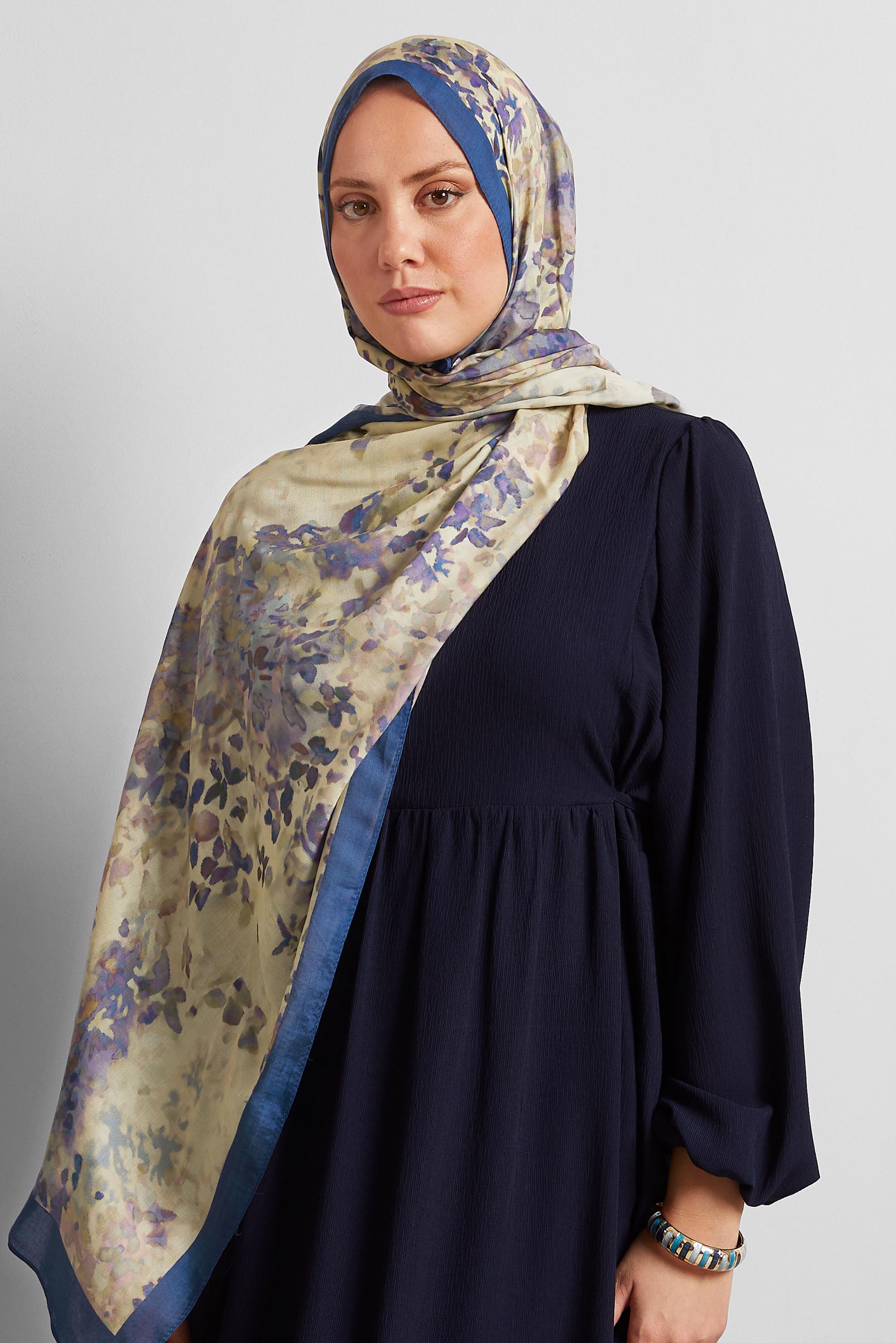 Tesettür giyim LACİVERT ALVİNA VİSKON ŞAL 8579