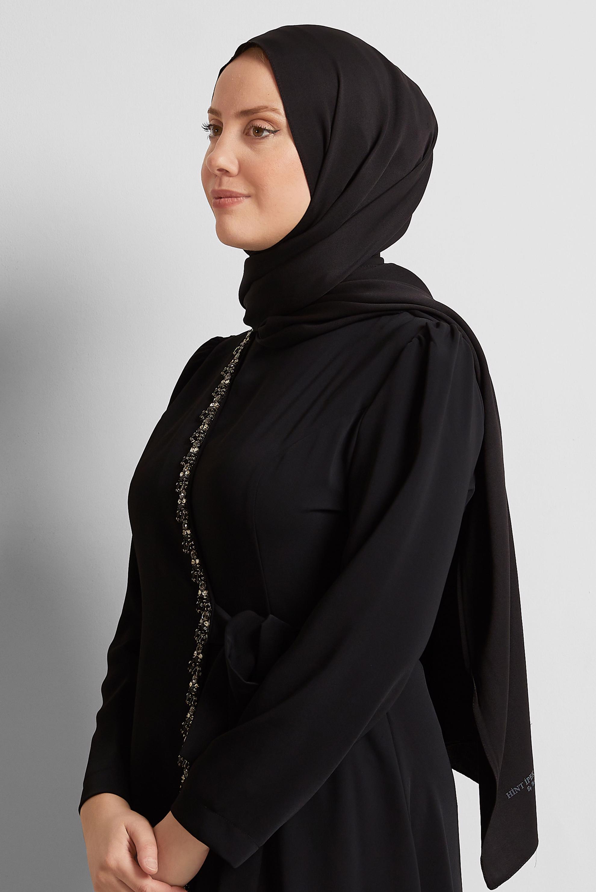 Vêtements hijab NOIR CHÂLE VISCON ALVINA 8580