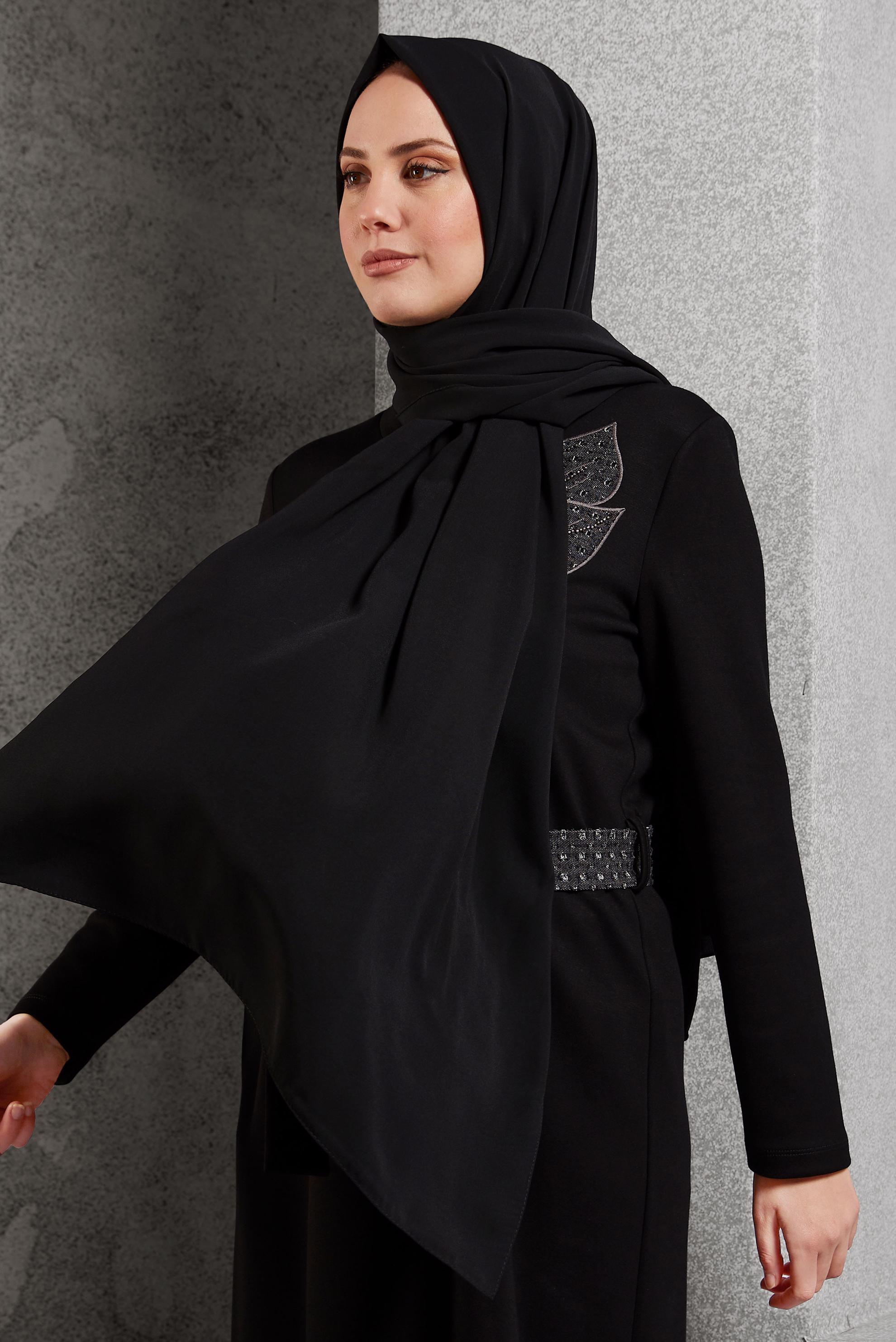 Vêtements hijab NOIR CHÂLE ALVINA 8600