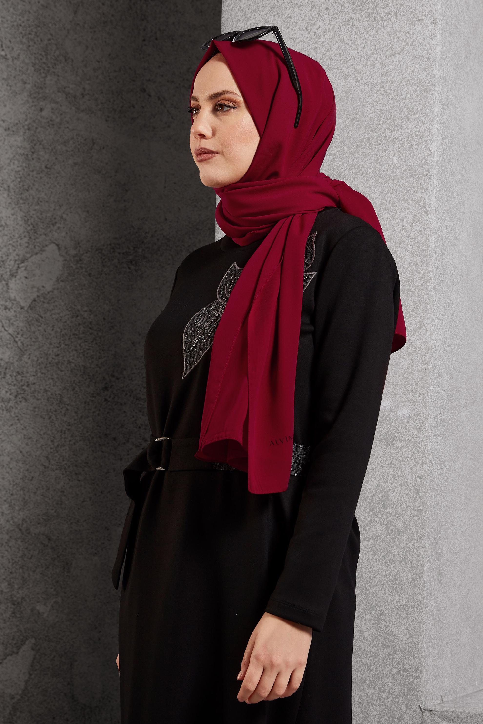 Tesettür giyim KIRMIZI ALVİNA ŞAL 8600