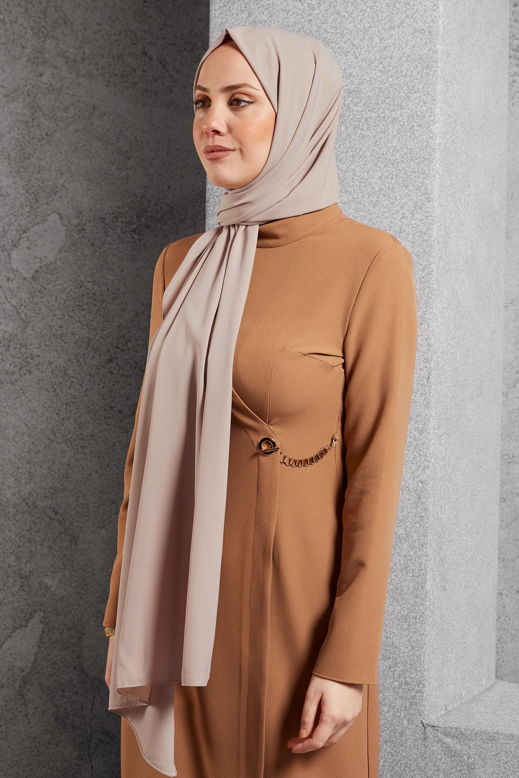 Tesettür giyim BEJ ALVİNA ŞAL 8600