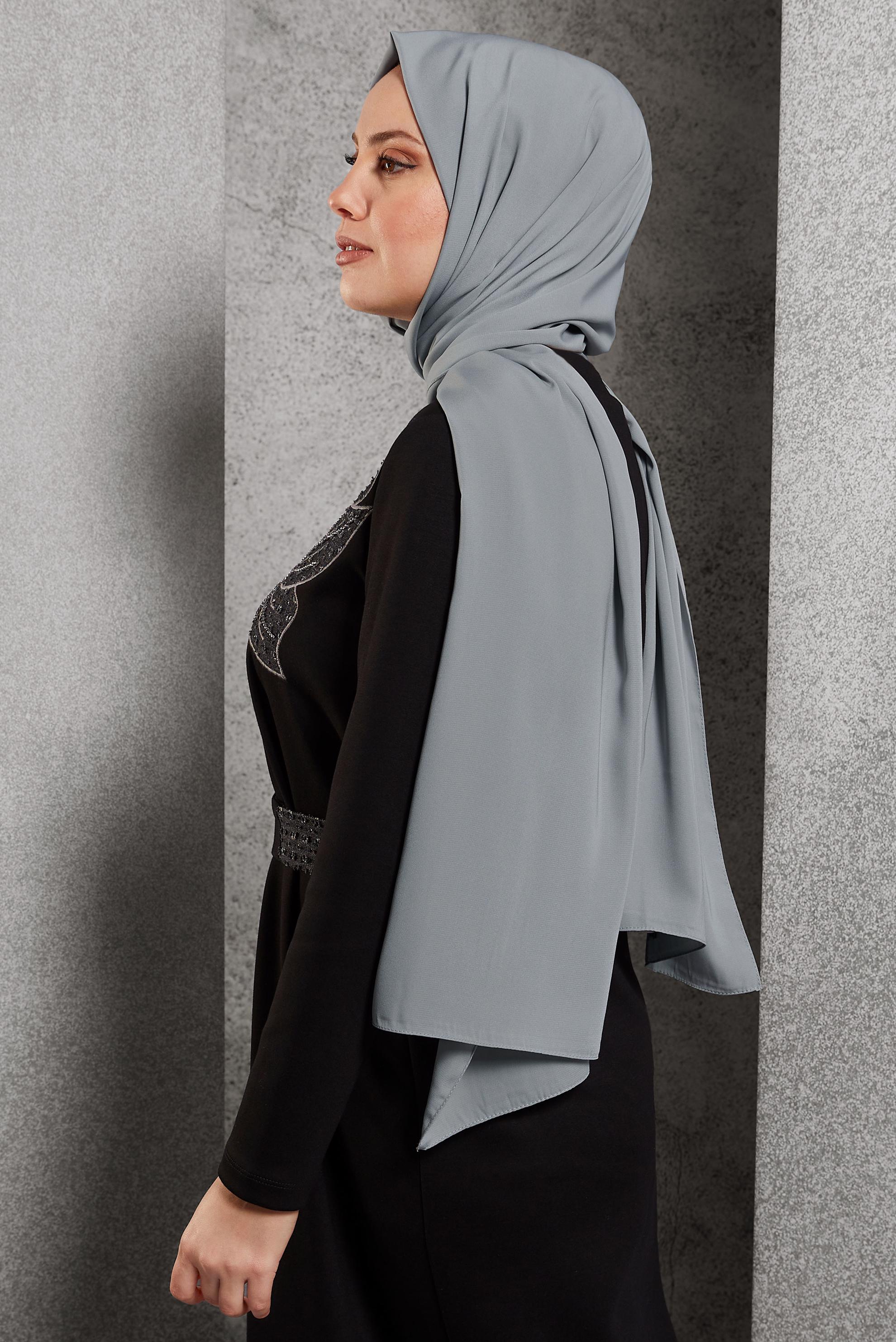 Tesettür giyim GRİ ALVİNA ŞAL 8600