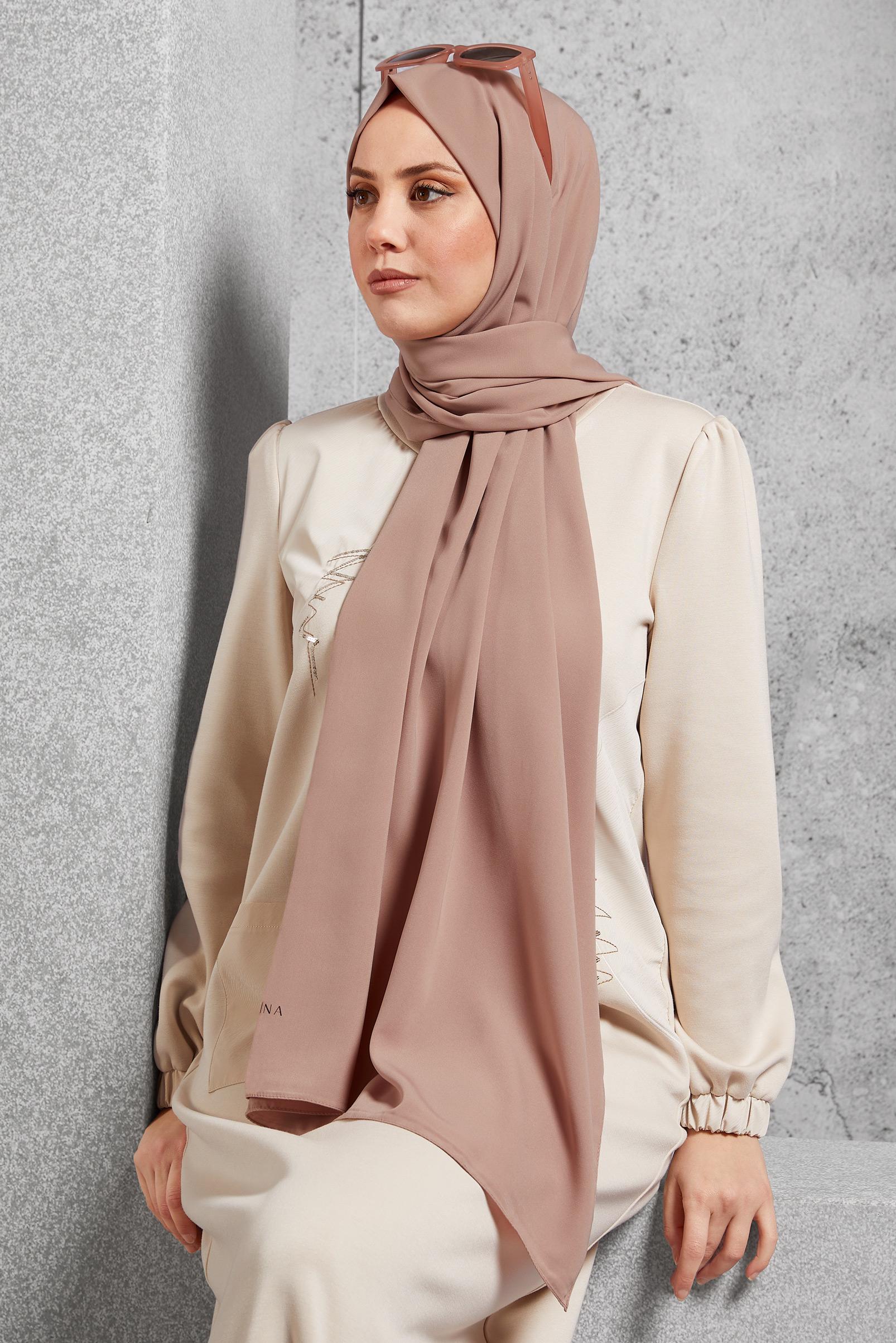 Tesettür giyim PUDRA ALVİNA ŞAL 8600
