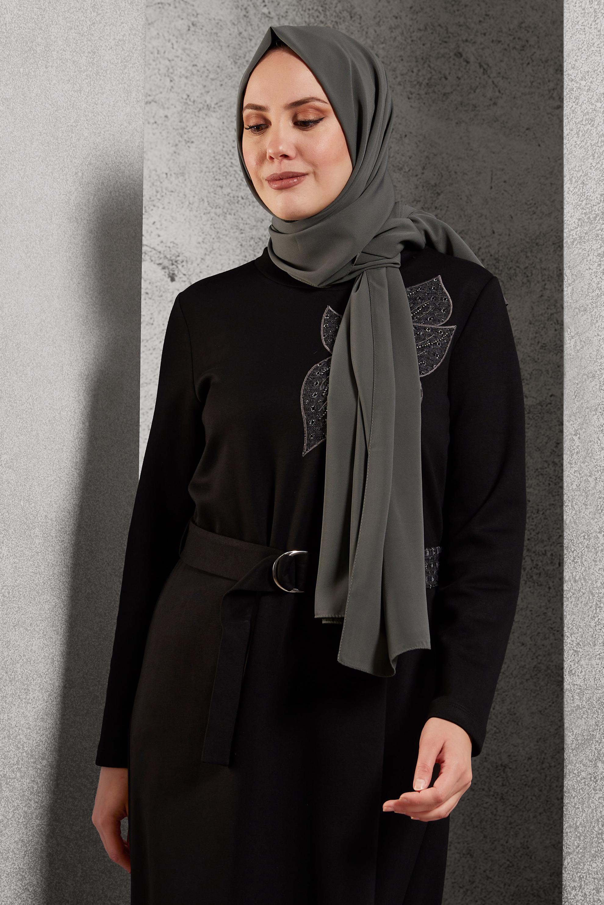 Tesettür giyim GRİ ALVİNA ŞAL 8600