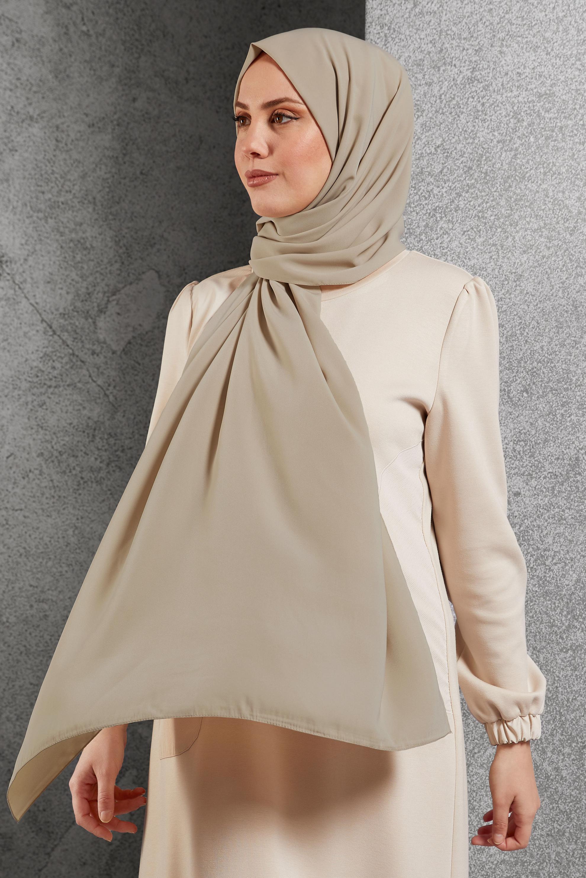 Tesettür giyim BEJ ALVİNA ŞAL 8600