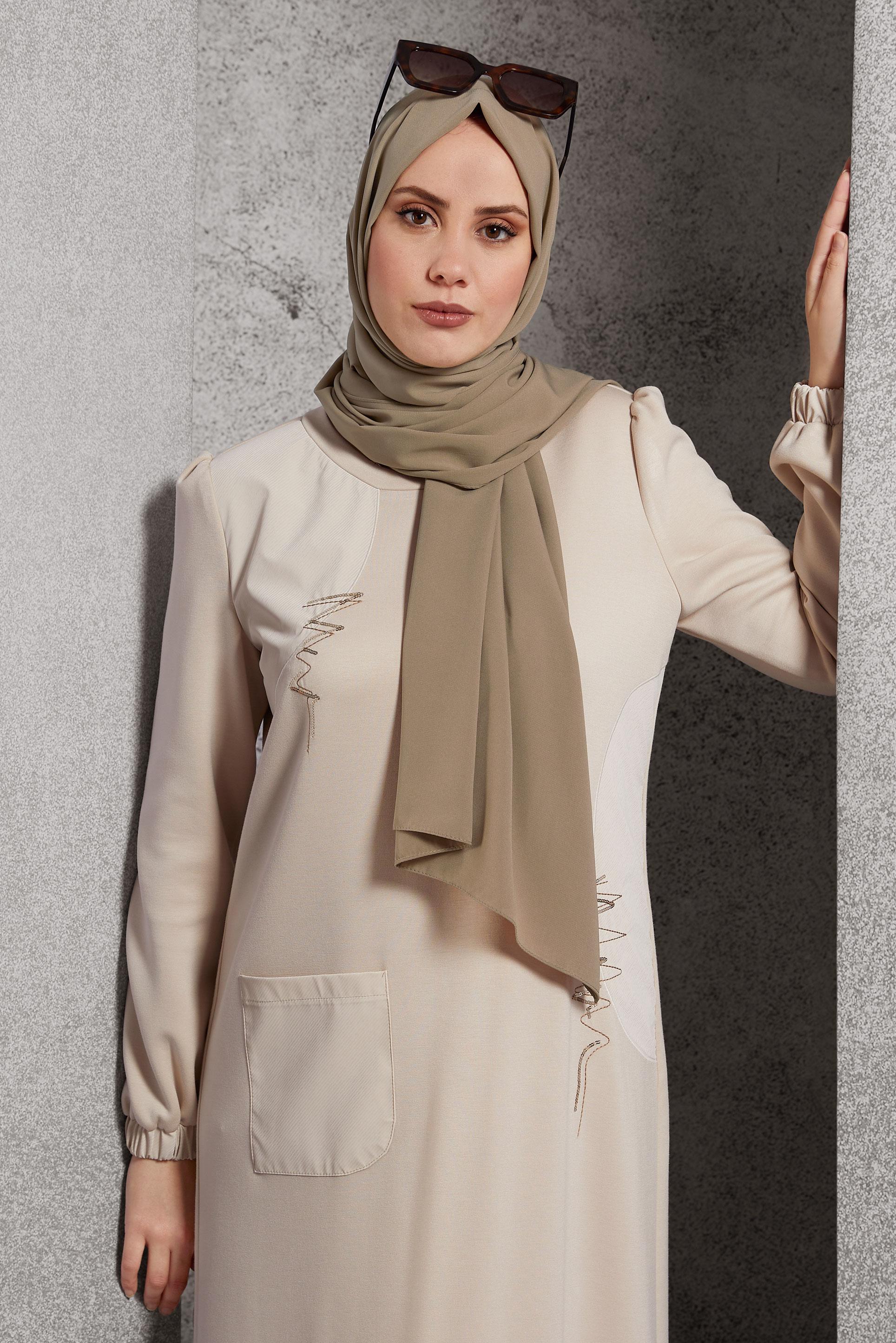 Tesettür giyim YEŞİL ALVİNA ŞAL 8600