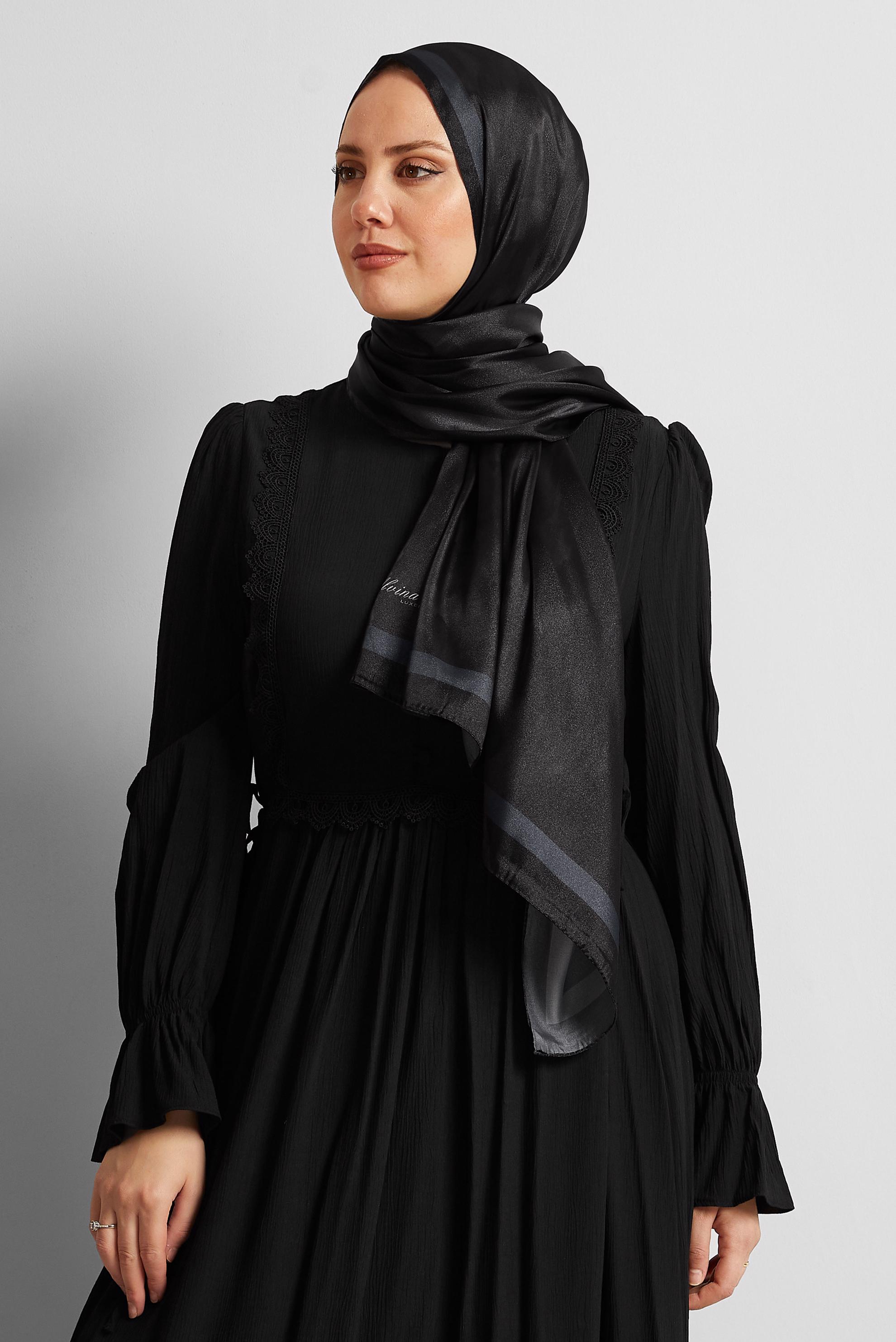 Tesettür giyim SİYAH ALVİNA ŞAL 8566