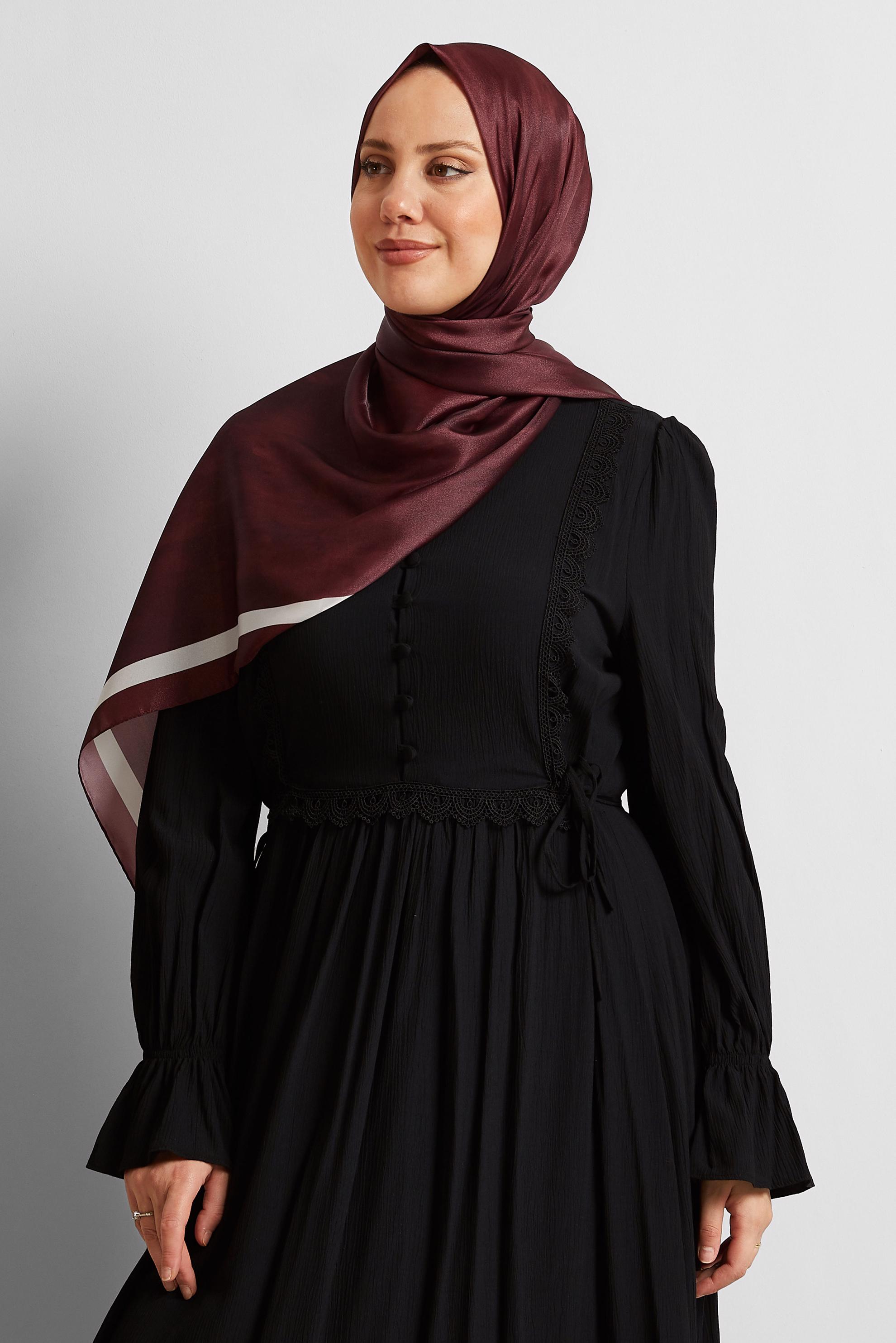 Tesettür giyim BORDO ALVİNA ŞAL 8566