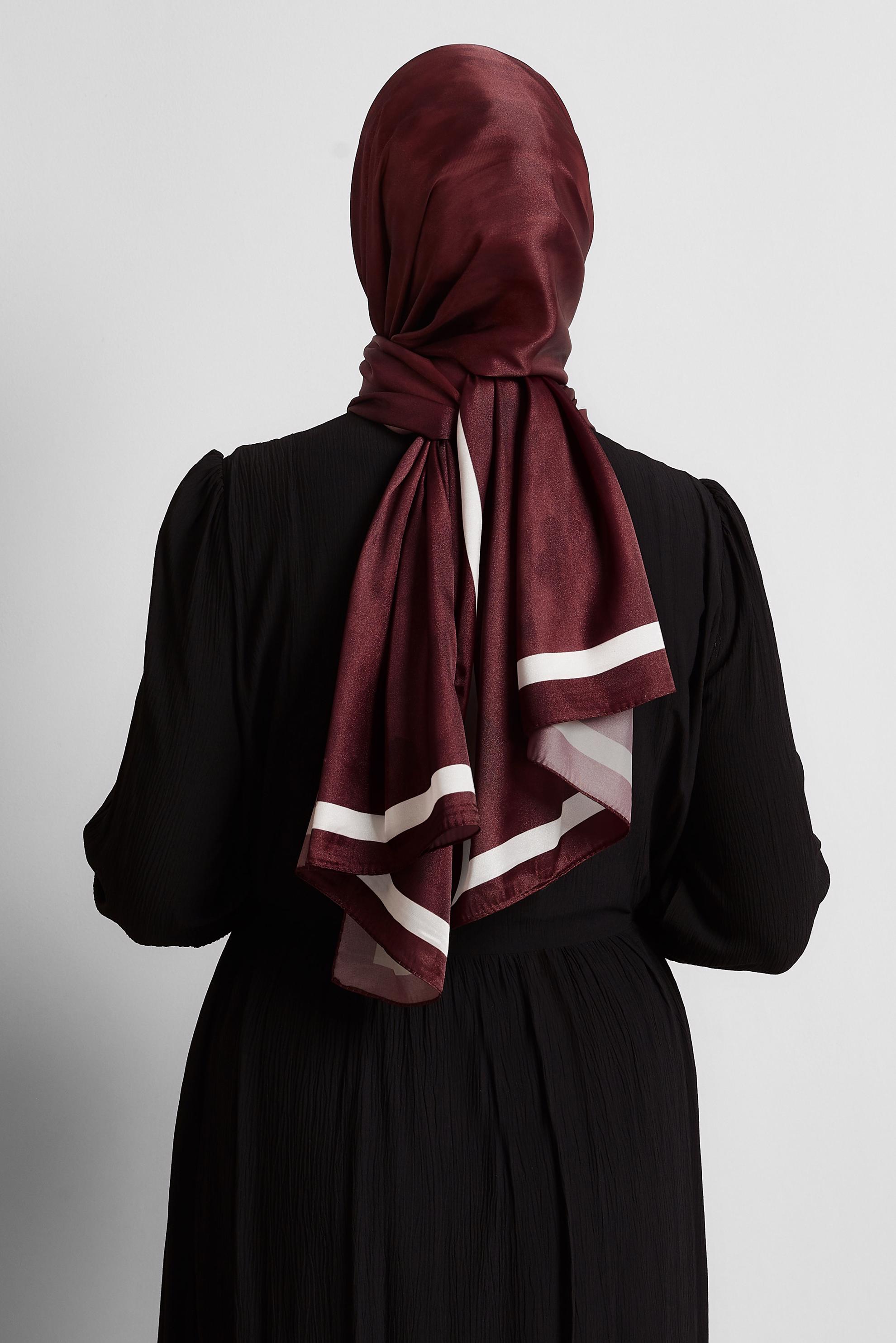 Tesettür giyim BORDO ALVİNA ŞAL 8566