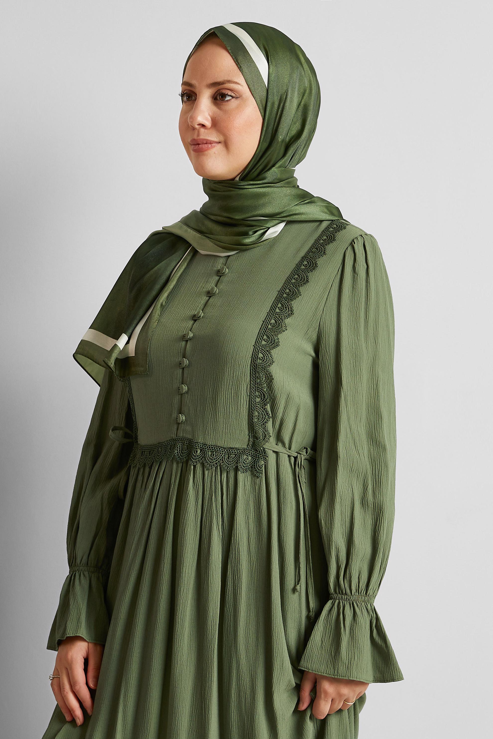 Tesettür giyim HAKİ ALVİNA ŞAL 8566